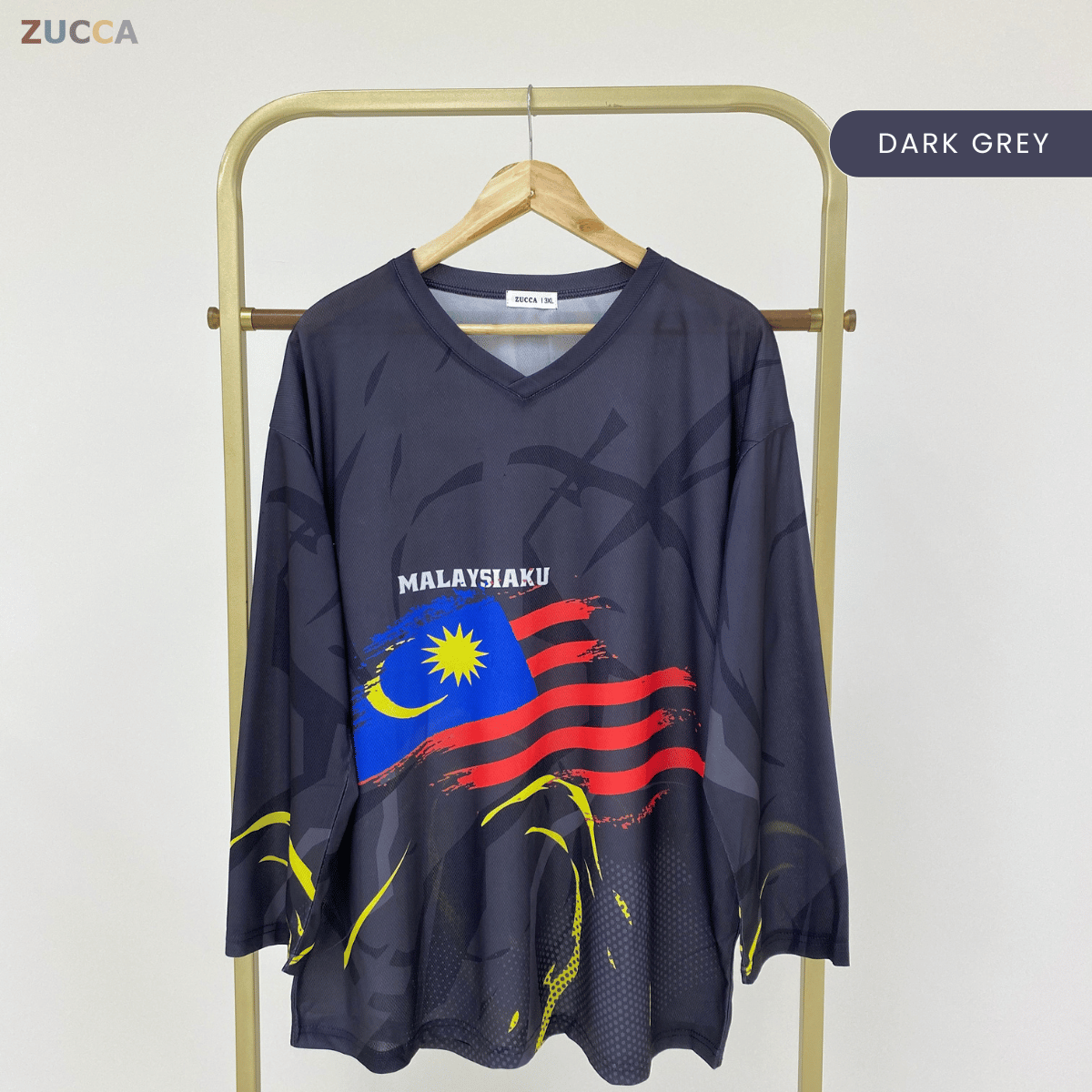 ZUCCA GEMILANG JERSI LENGAN PANJANG PATRIOTIK UNISEX-MS002 Microfiber