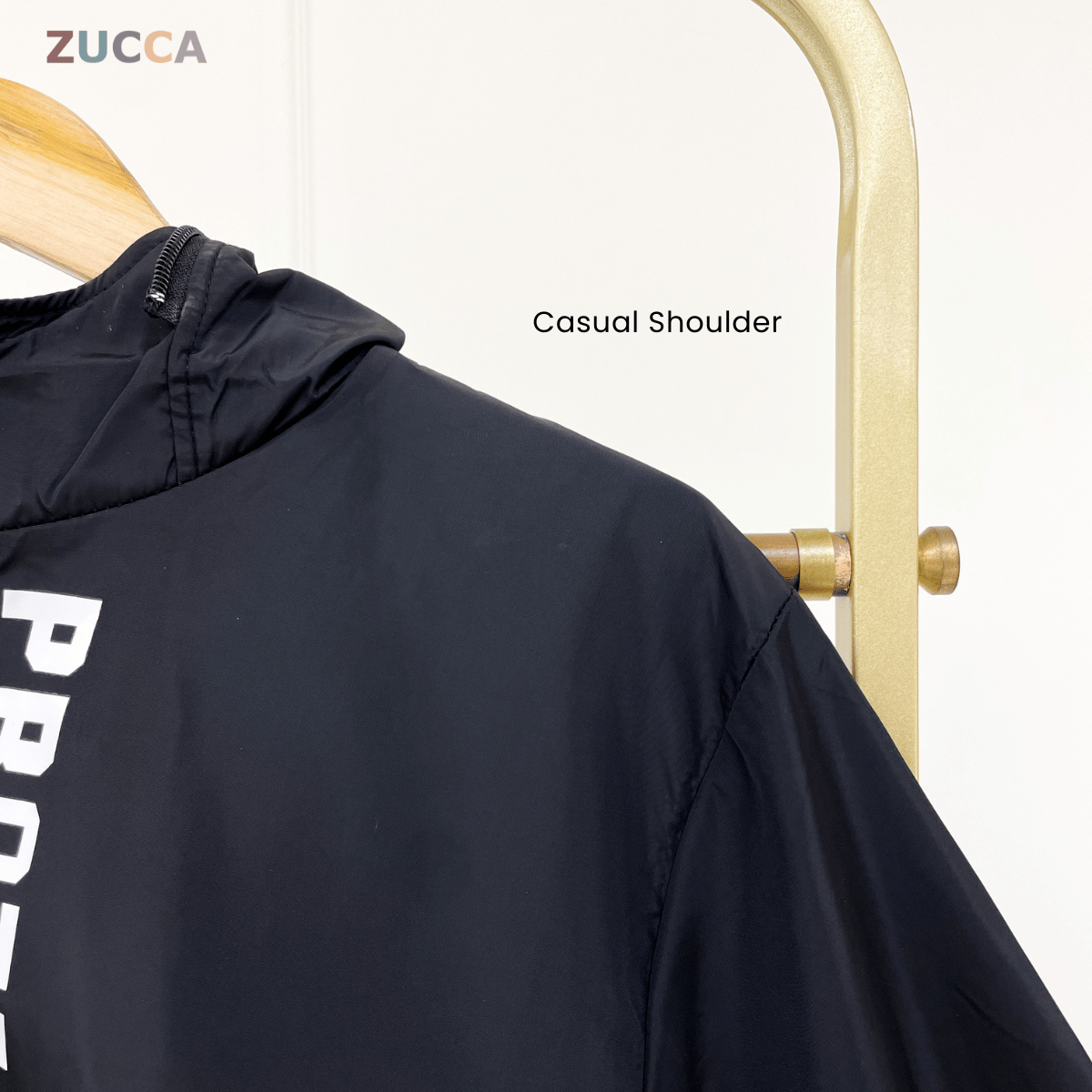 ZUCCA RAVEN HOODED WINDBREAKER BAJU PEREMPUAN S-3XL - MS005