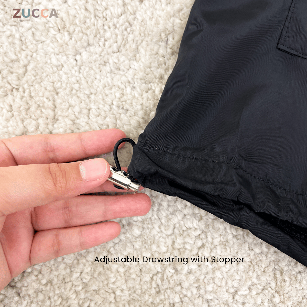 ZUCCA RAVEN HOODED WINDBREAKER BAJU PEREMPUAN S-3XL - MS005