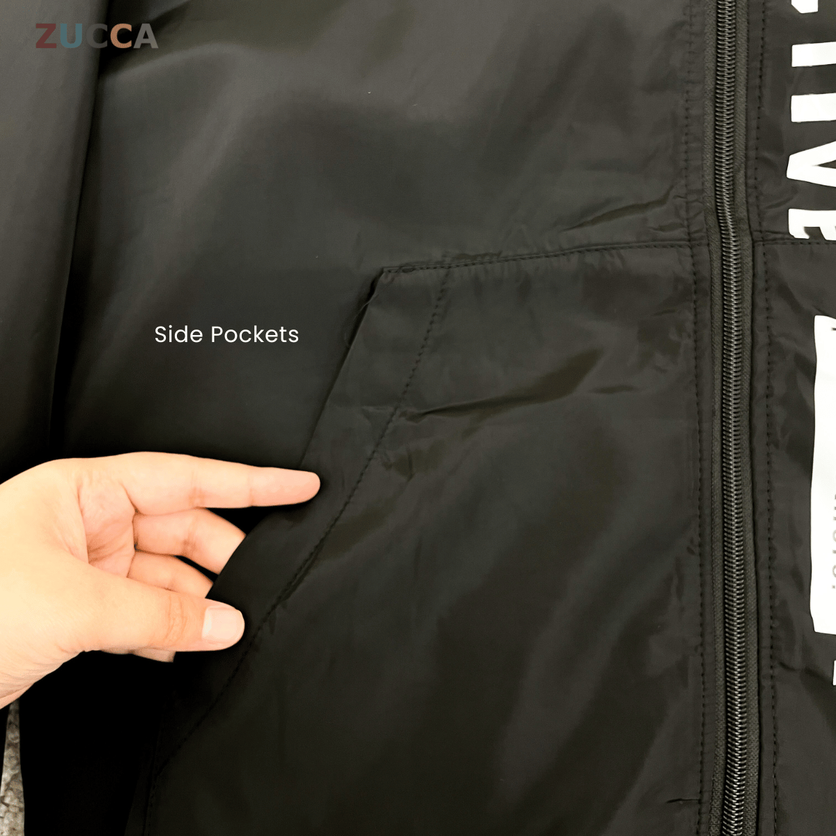 ZUCCA RAVEN HOODED WINDBREAKER BAJU PEREMPUAN S-3XL - MS005