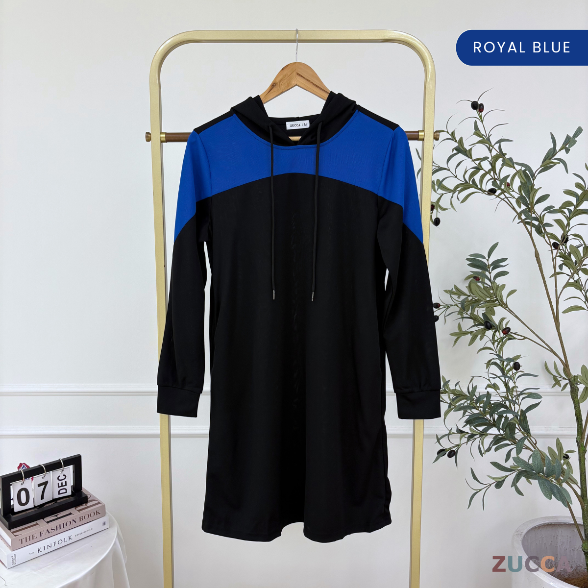 ZUCCA AVANI COLORBLOCK CASUAL WOMEN HOODED LONG DRESS - MS009