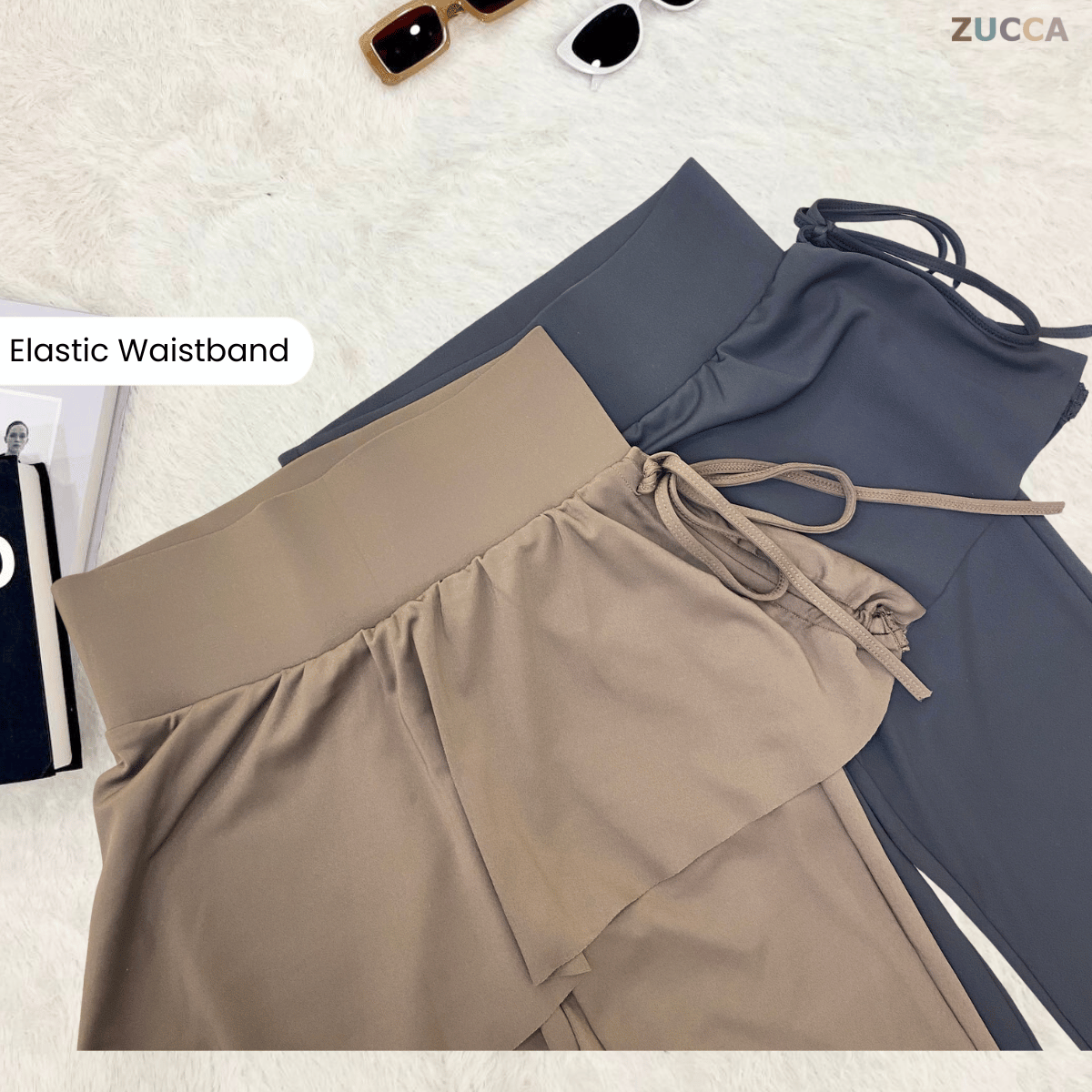 NERINA PALAZZO FLARE PANTS WITH OVERLAY SKIRT MUSLIMAH STYLE-MS011 (SW93)