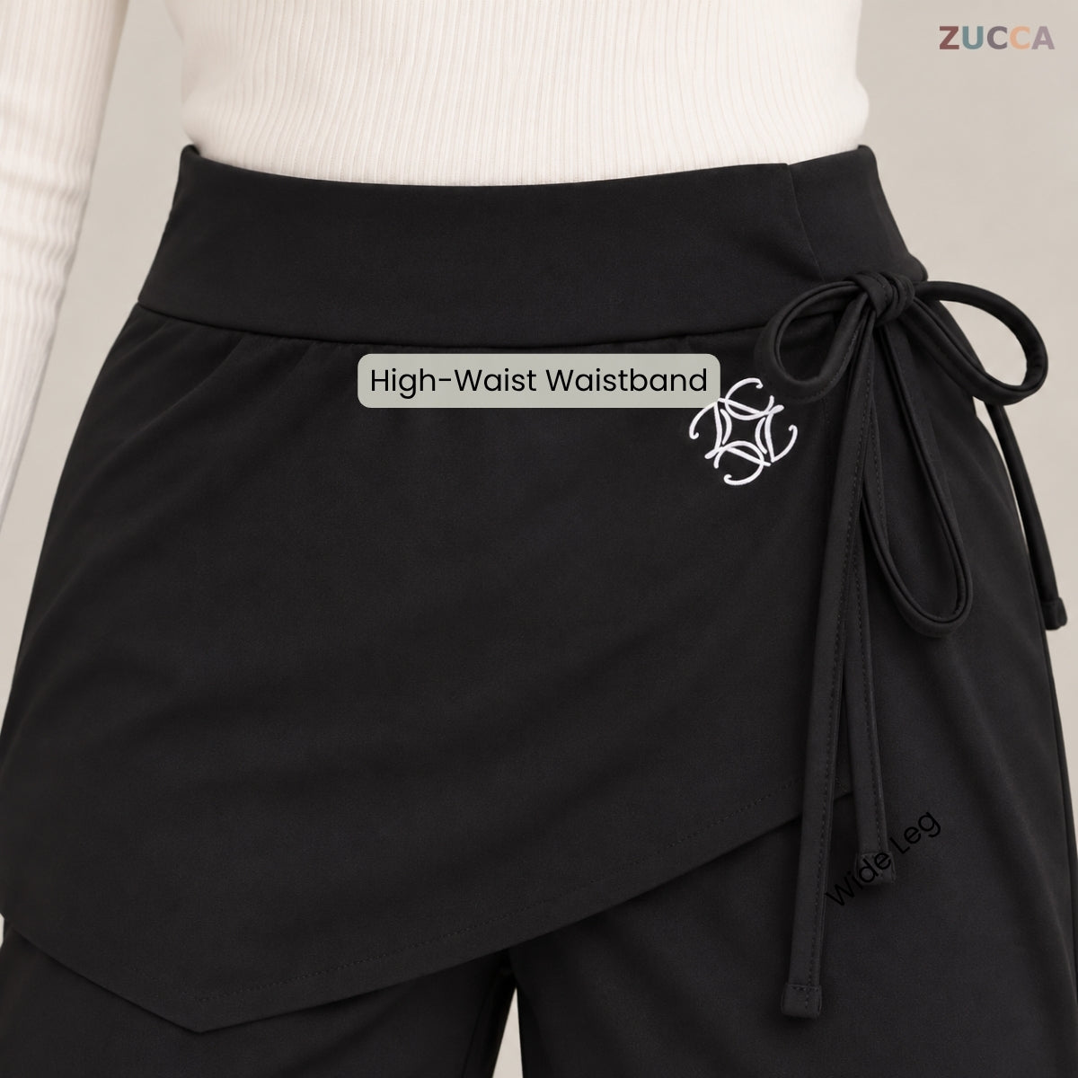 ZUCCA LYLA ASYMMETRIC WRAP LAYERED MODEST PANTS - MS016 (GN255)