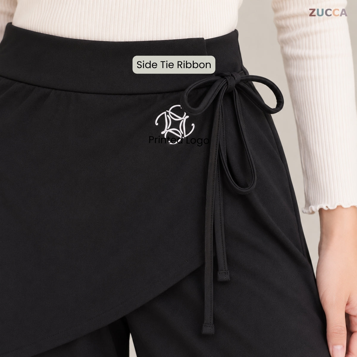ZUCCA LYLA ASYMMETRIC WRAP LAYERED MODEST PANTS - MS016 (GN255)