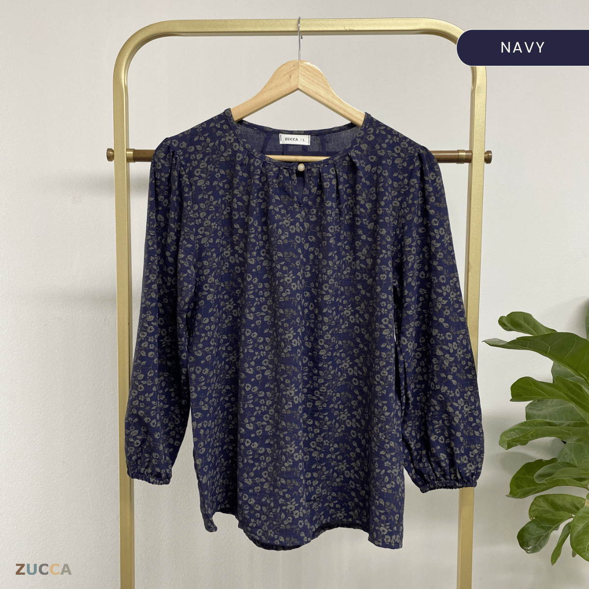 ZUCCA ELLANI BLAUS WANITA KASUAL CORAK PLAID - DM284