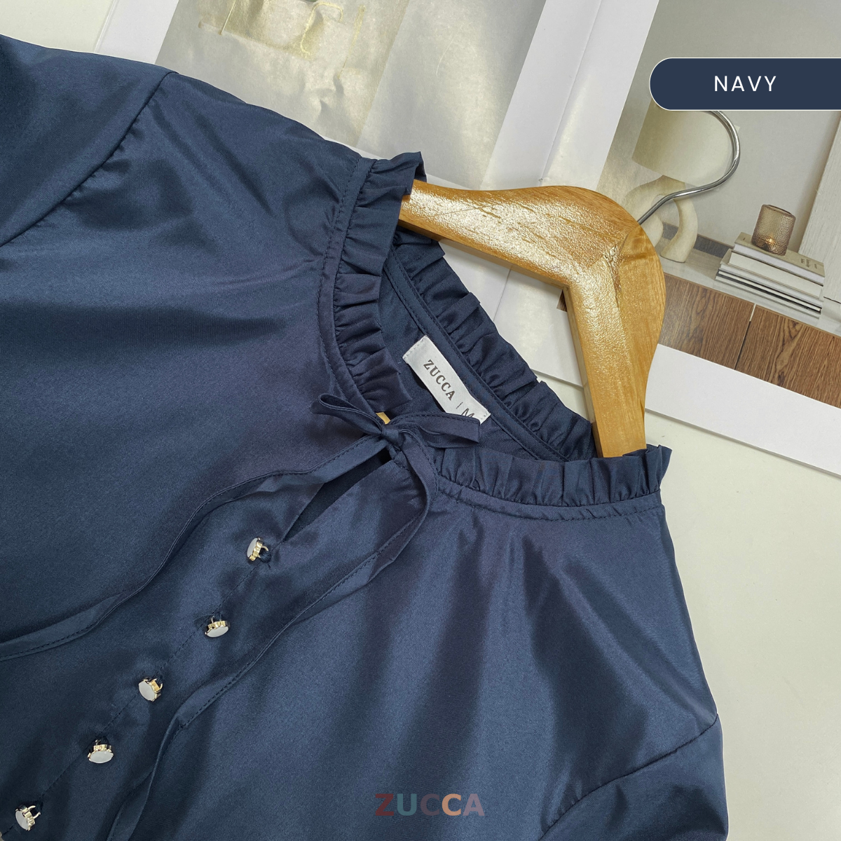 ZUCCA NINIA BLOUS LEHER BERLIPAT TRENDY - MA001