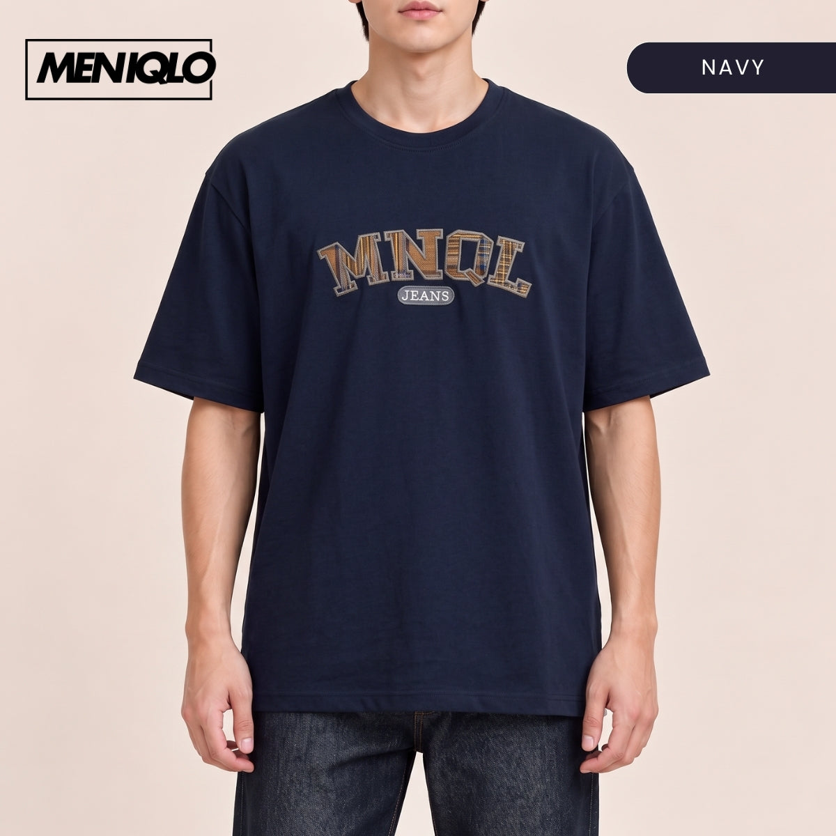 MENIQLO ADRI MEN OVERSIZED TYPOGRAPHY T-SHIRT-MQ1005