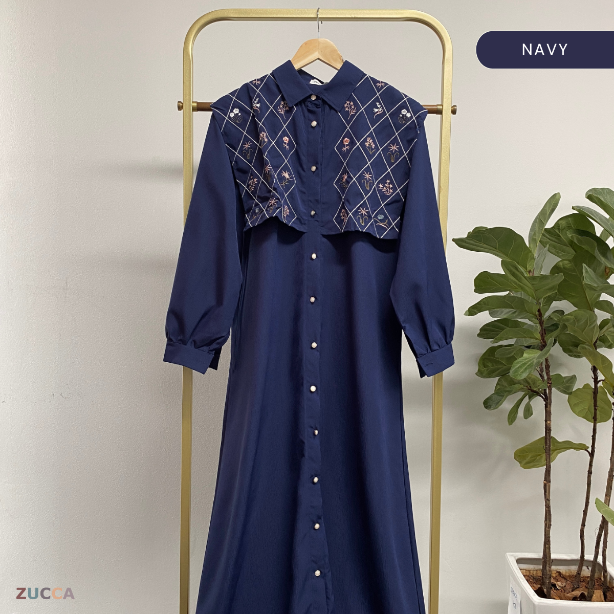 ZUCCA NIRINA SET BAJU BERBUTANG BERCORAK - DMSET005 BAJU WANITA