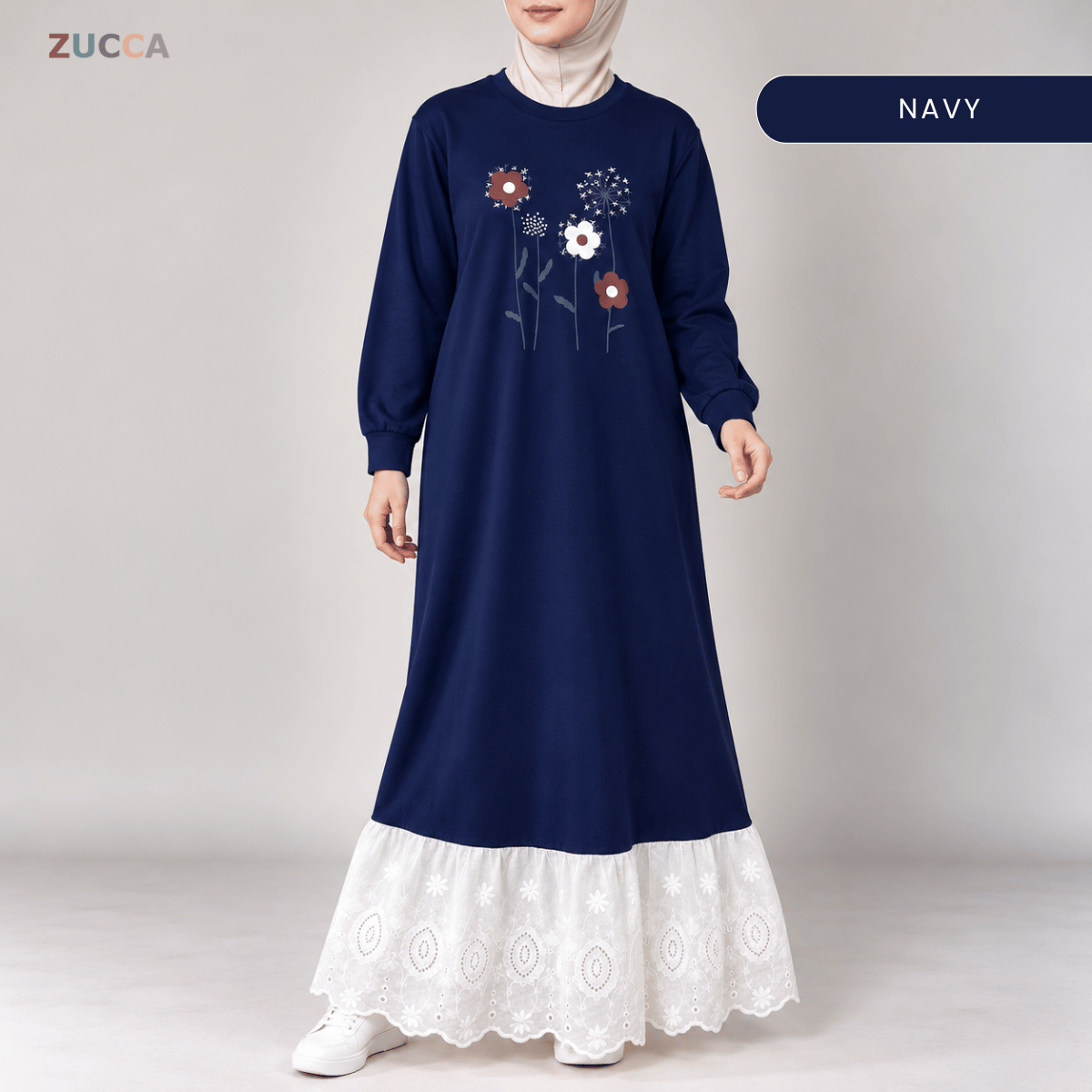 ZUCCA QASEH FLORAL LACE LONG SLEEVE MAXI DRESS  - MA263