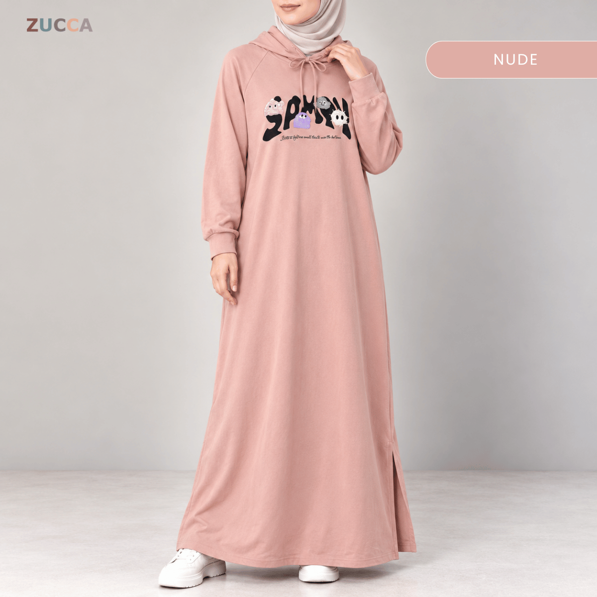 ZUCCA INARA EMBROIDERED MAXI DRESS HOODIE - MA258