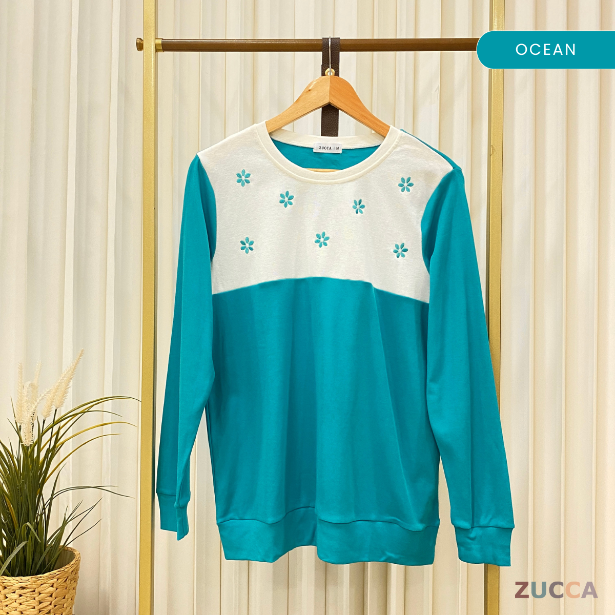 ZUCCA JOANEE BLOUSE LAYERED CANTIK DENGAN SULAMAN FLORAL - MA011