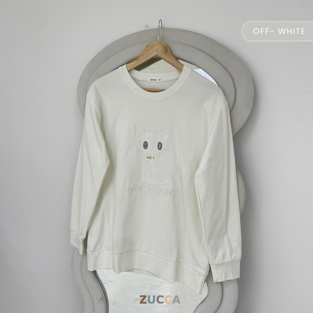 ZUCCA LAVEENA SWEET CAT CASUAL SWEATSHIRT - MA151
