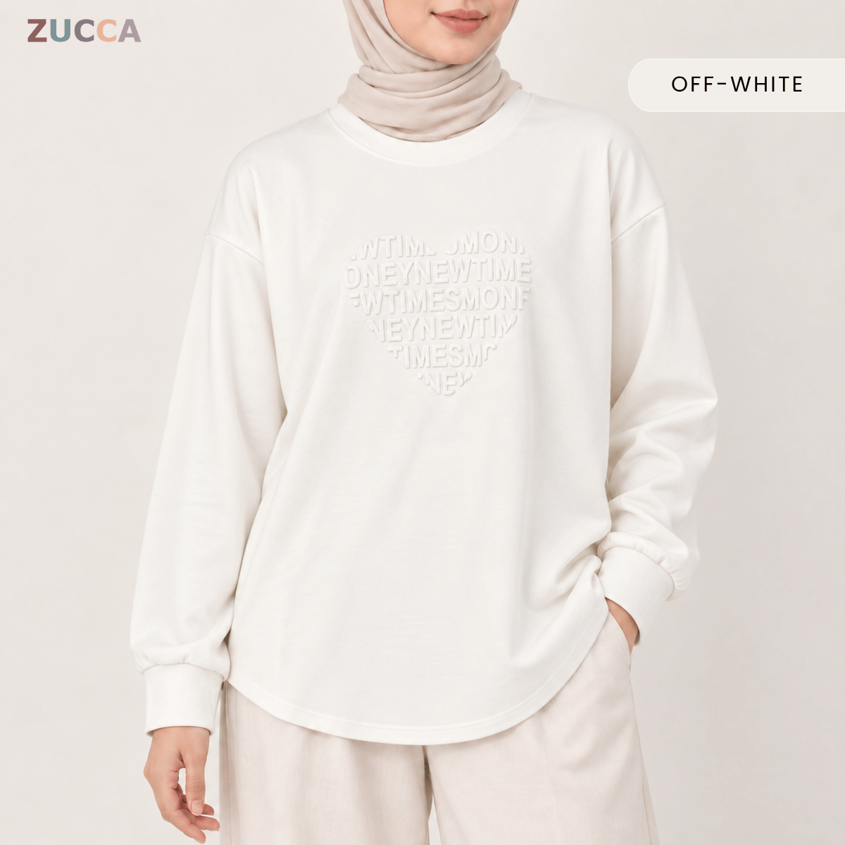 ZUCCA MALIA MINIMAL HEART SHAPE EMBOSSED MODEST TOP - MA183