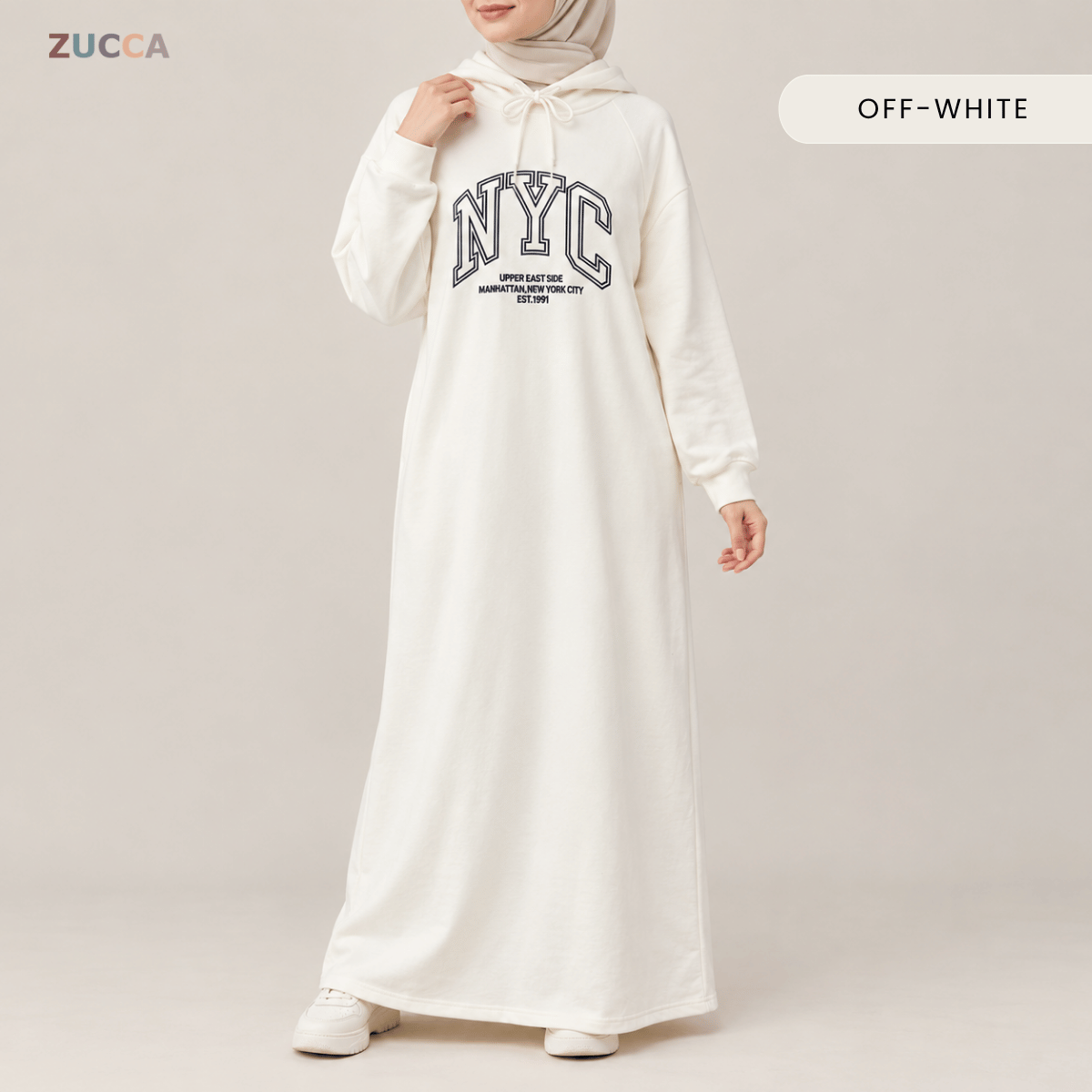 ZUCCA EXORA CASUAL SPORTY HOODIE MAXI DRESS - MA259
