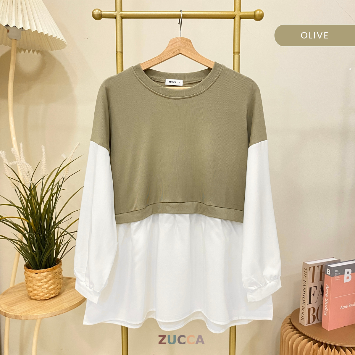 ZUCCA SISSY TWO TONE TUNIC WOMEN BLOUSE - DM062