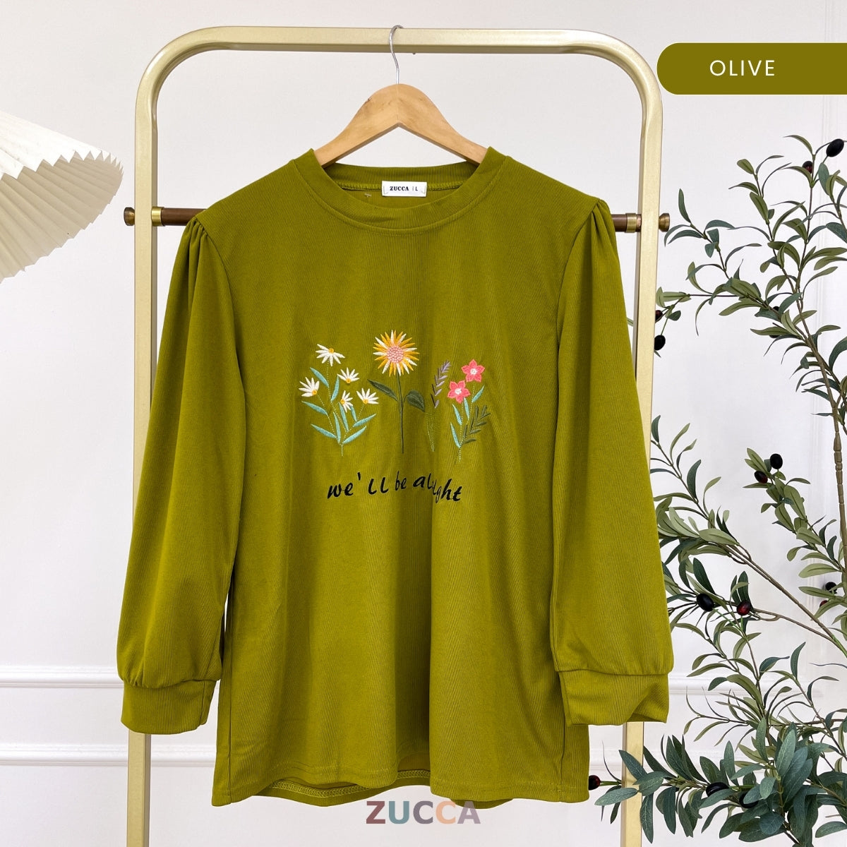 ZUCCA LADINA PEREMPUAN KASUAL EMBROIDERED SHIRT LONG SLEEVE- DM165