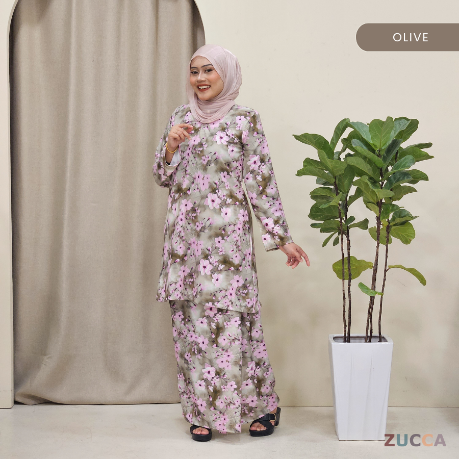 Hidayah Kain Bunga 2D Floral Women Kurung Riau - H006