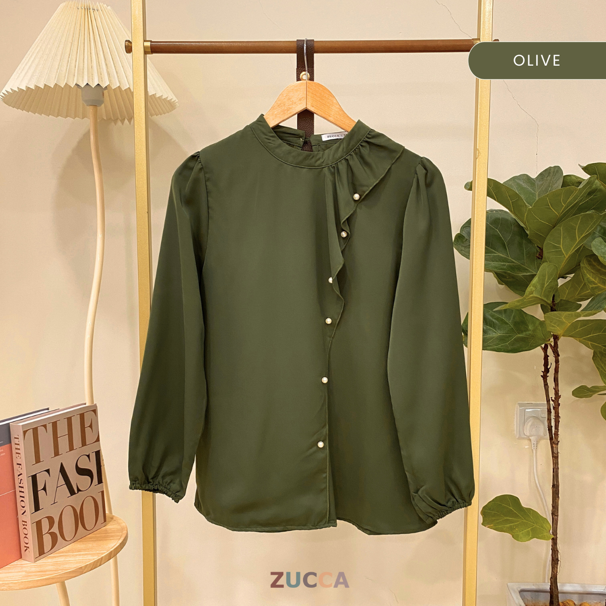 ZUCCA VANIA RUFFLED PEARL DETAIL WOMEN BLOUSE - MA014