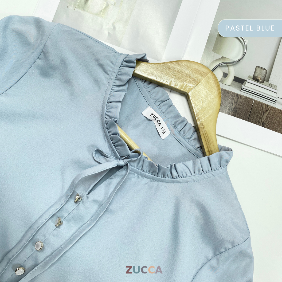 ZUCCA NINIA BLOUS LEHER BERLIPAT TRENDY - MA001