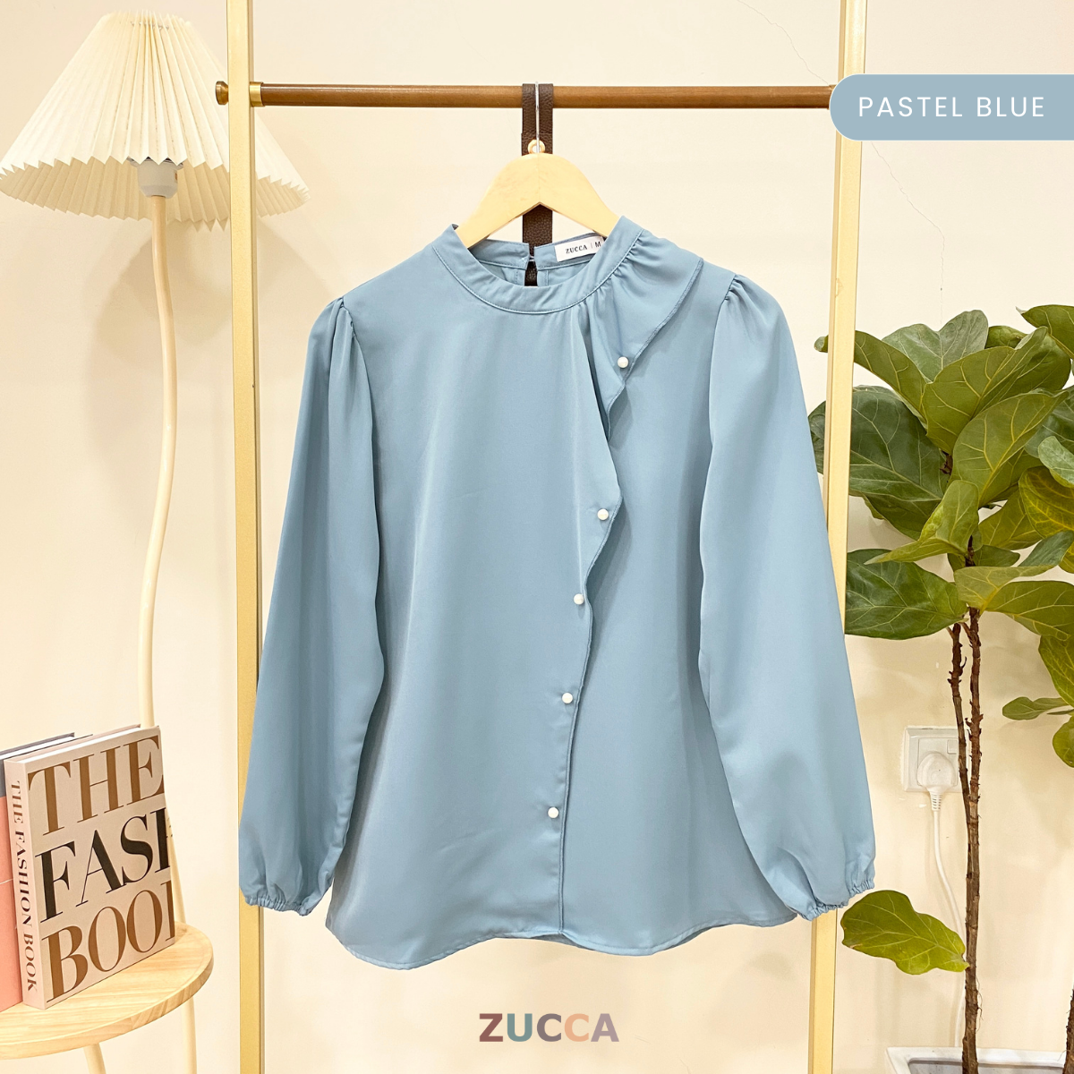 ZUCCA VANIA RUFFLED PEARL DETAIL WOMEN BLOUSE - MA014