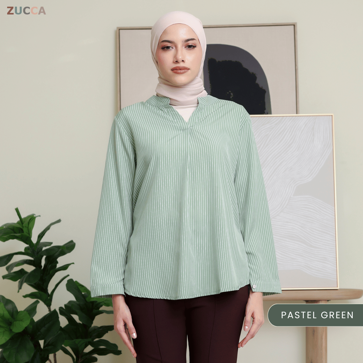 ZUCCA REINA COMFY PLAIN V-NECK BLOUSE - DM144