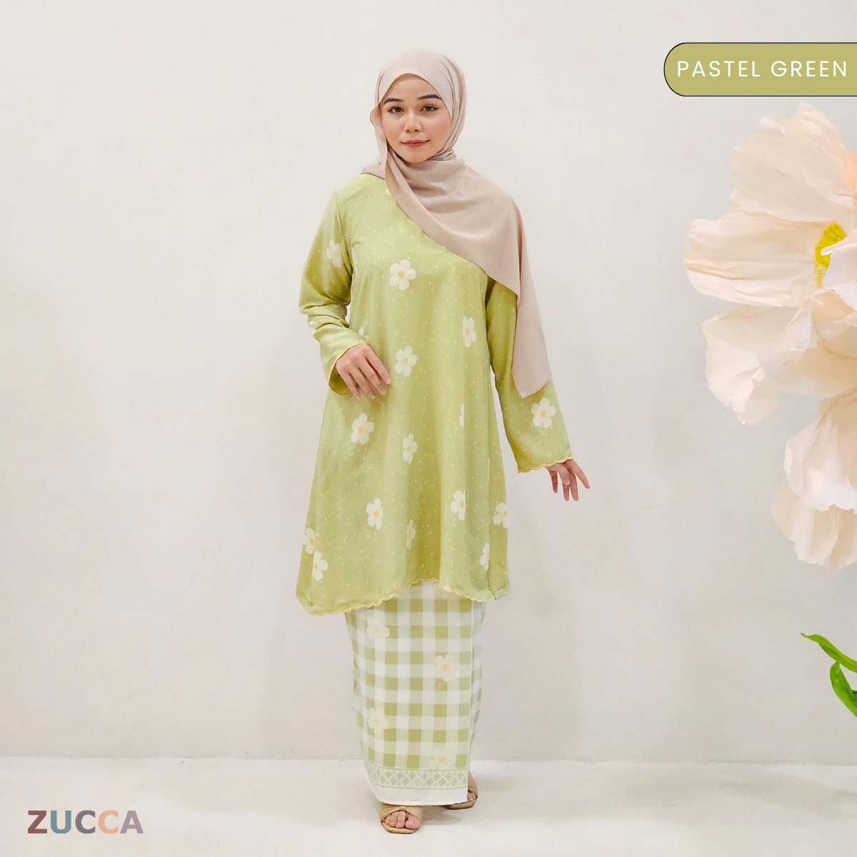 Kurung Camellia Songket Printed Sedondon Ibu Dan Anak - H009