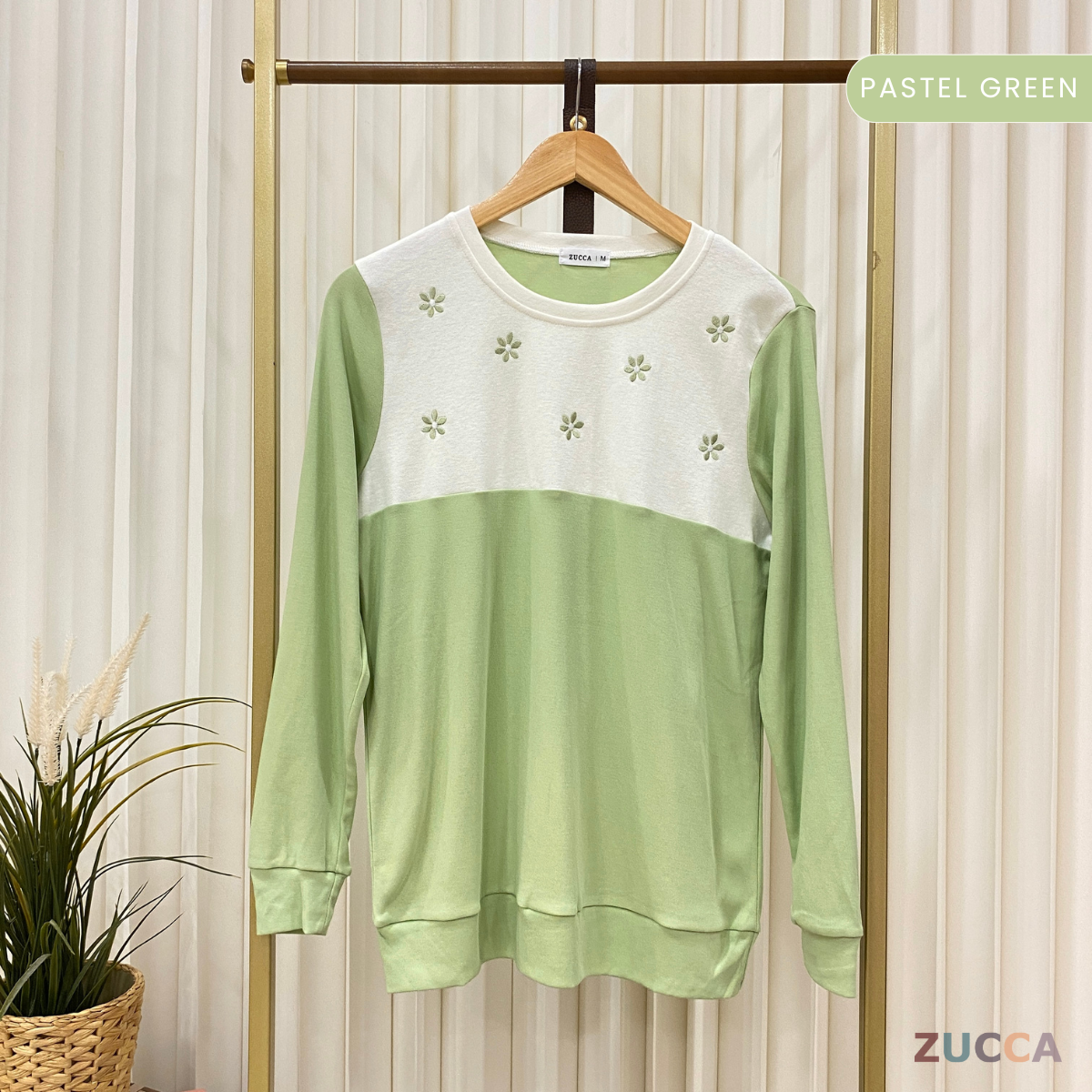 ZUCCA JOANEE BLOUSE LAYERED CANTIK DENGAN SULAMAN FLORAL - MA011