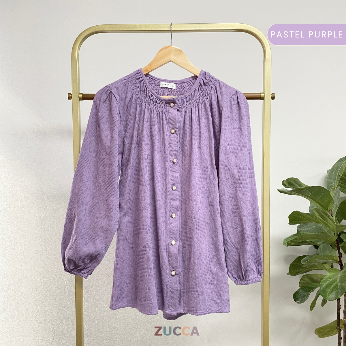 ZUCCA FARISYA BLAUS WANITA JACQUARD - DM269