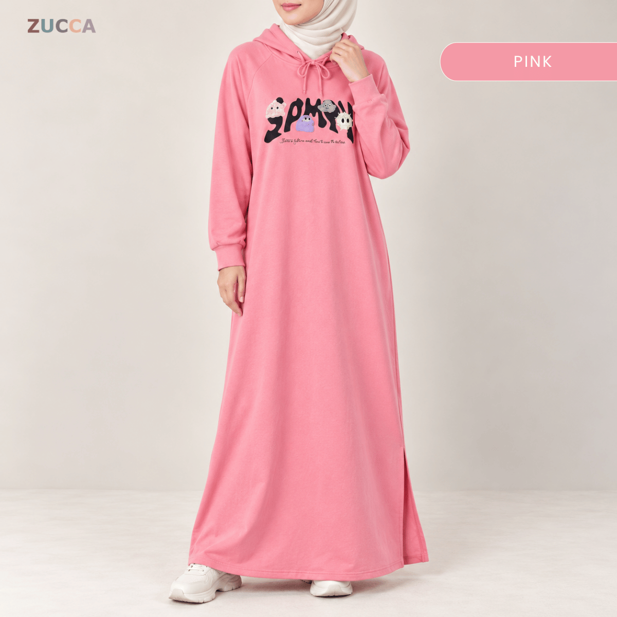 ZUCCA INARA EMBROIDERED MAXI DRESS HOODIE - MA258