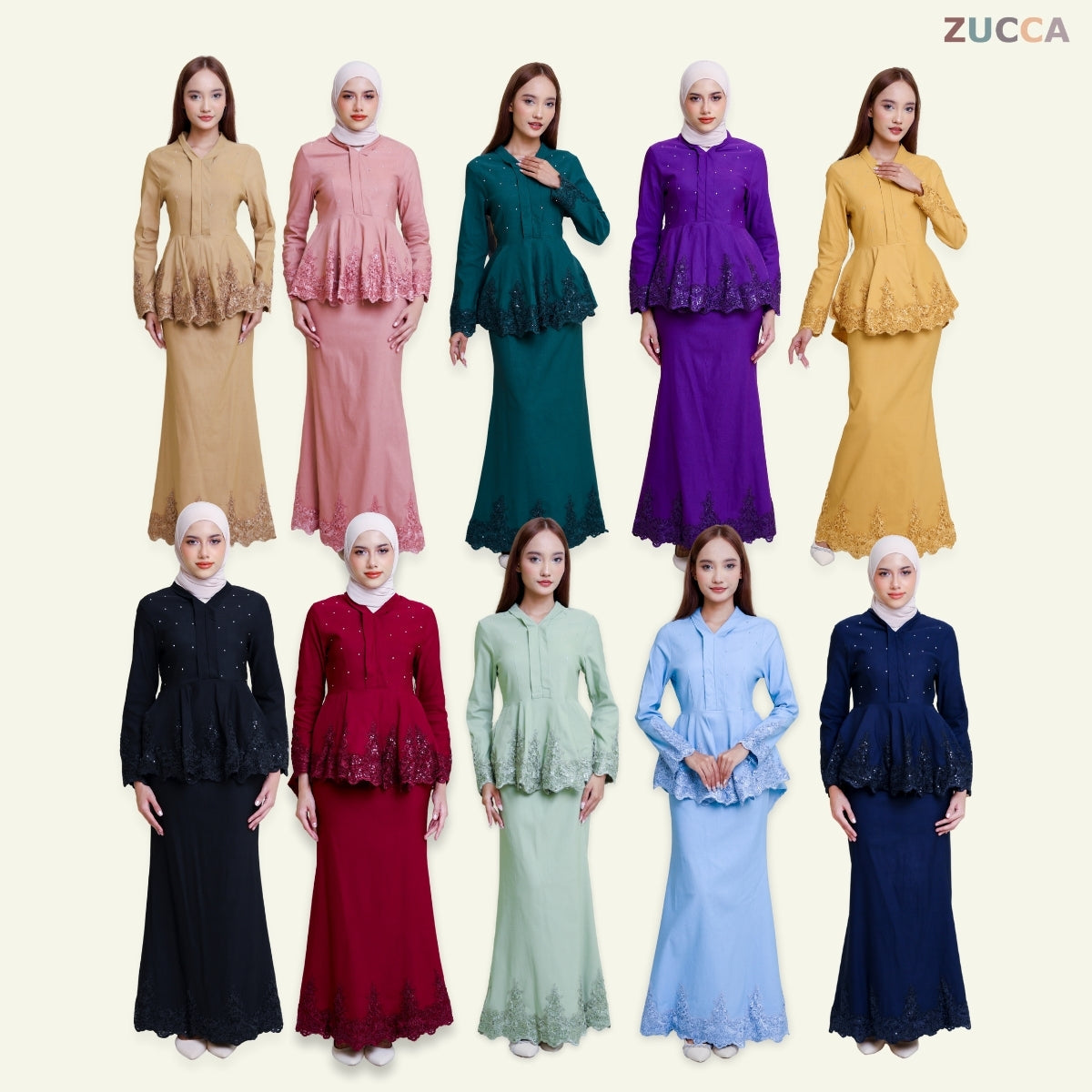 ZUCCA SOFEA WOMEN PEPLUM PEARL KURUNG - PL003