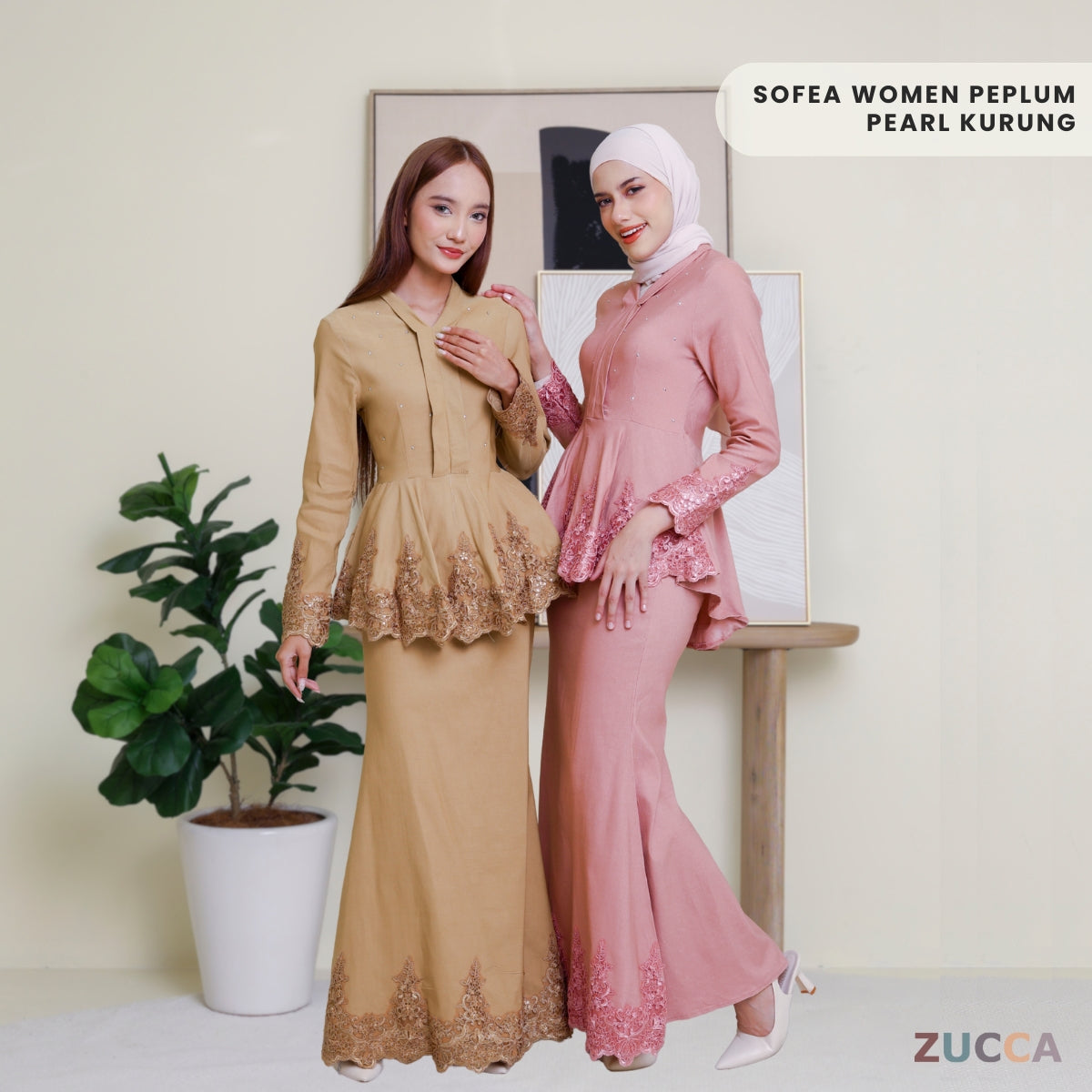 ZUCCA SOFEA WOMEN PEPLUM PEARL KURUNG - PL003