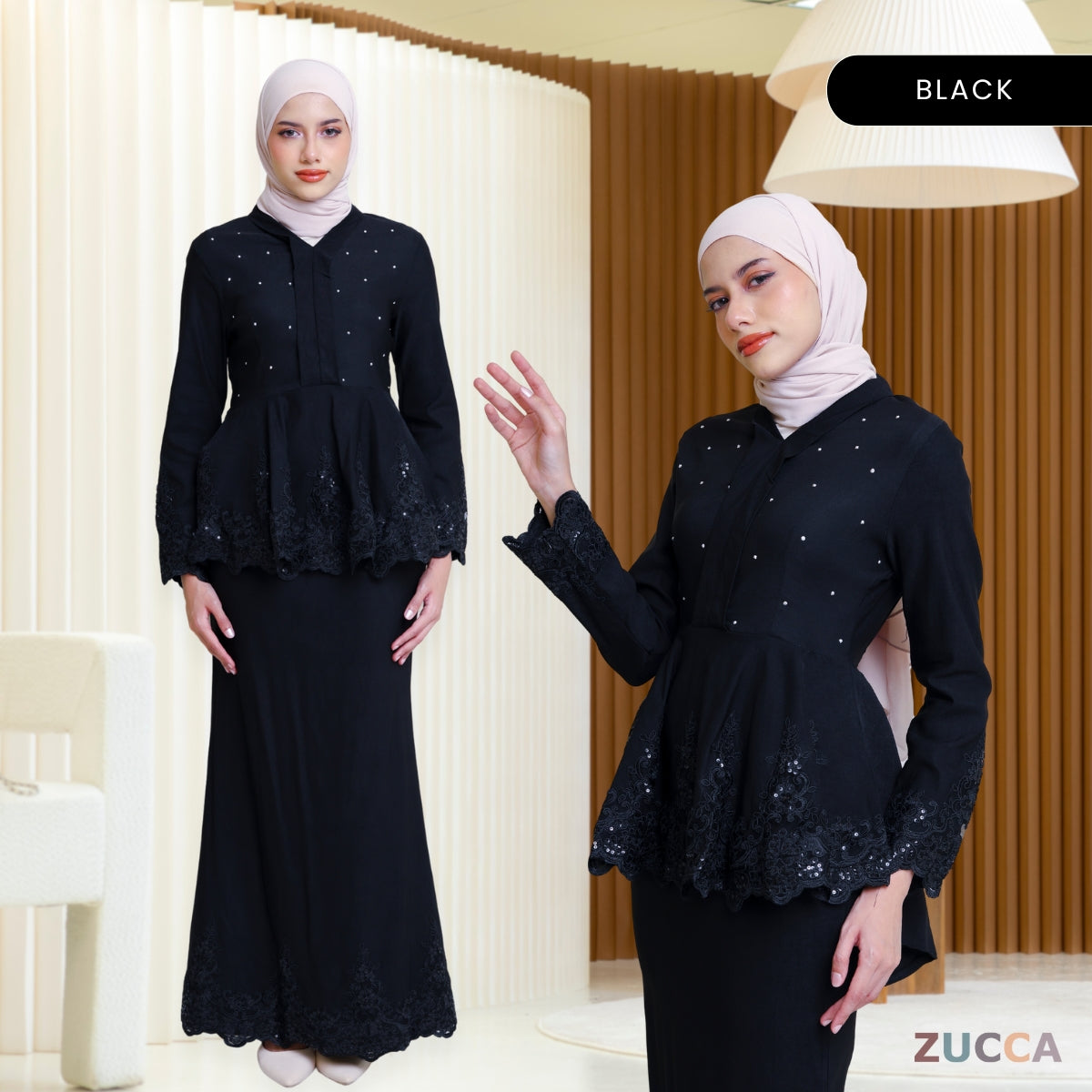 ZUCCA SOFEA WOMEN PEPLUM PEARL KURUNG - PL003