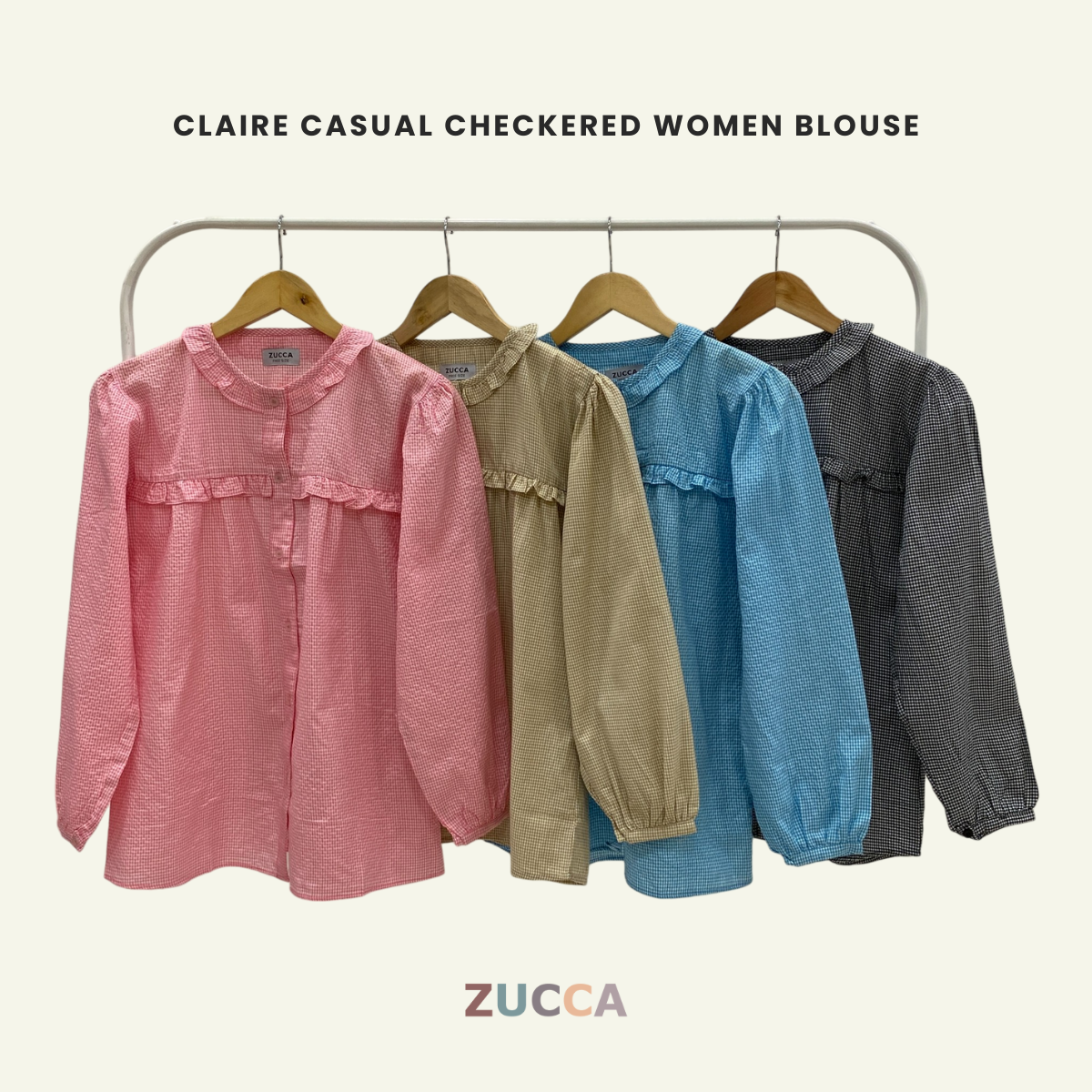 Claire Casual Checkered Women Blouse - PS036