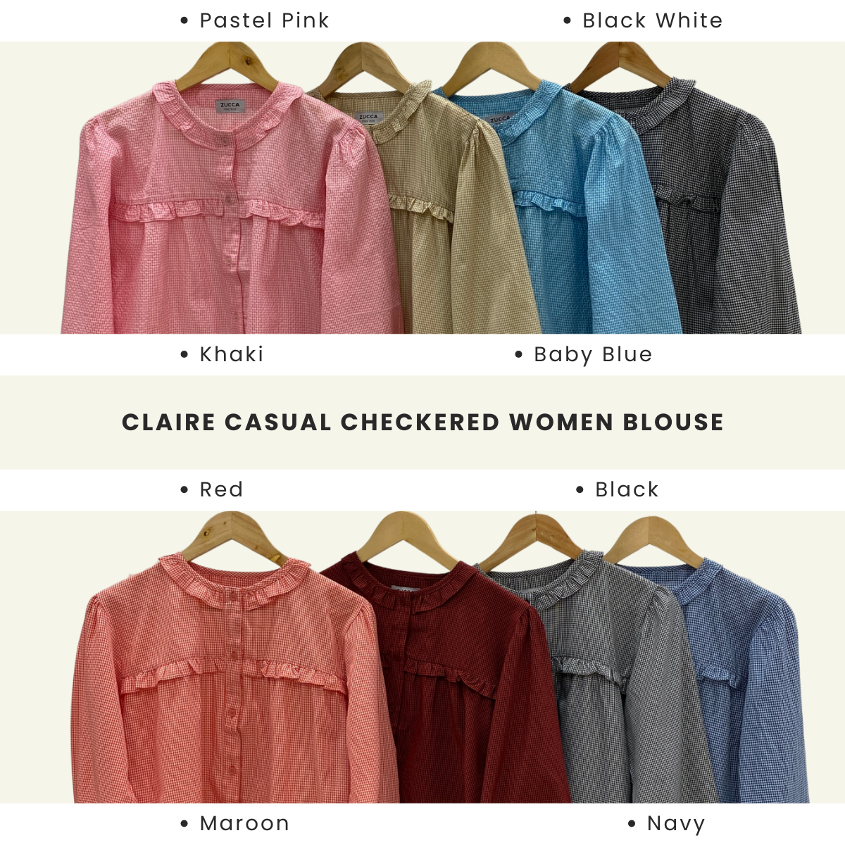 Claire Casual Checkered Women Blouse - PS036