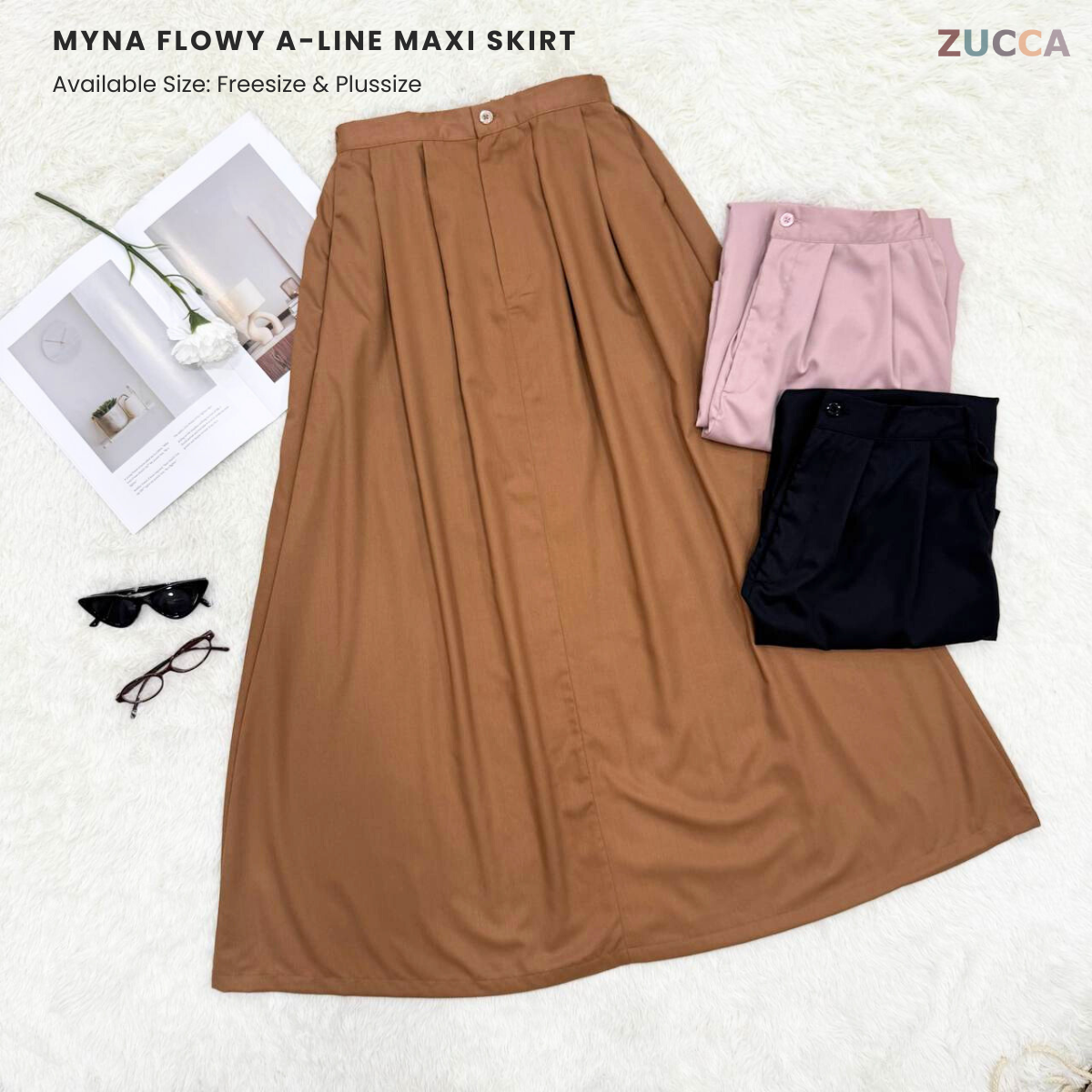 Myna Flowy A-line Maxi Skirt - PS042