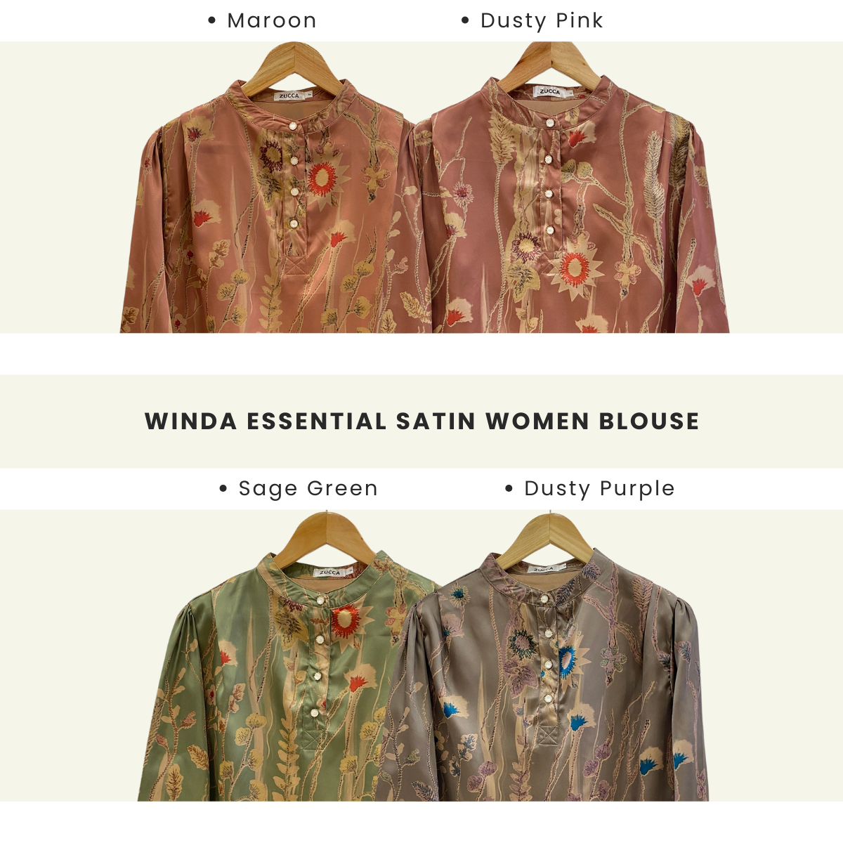 Winda Essential Satin Women Blouse - PS058