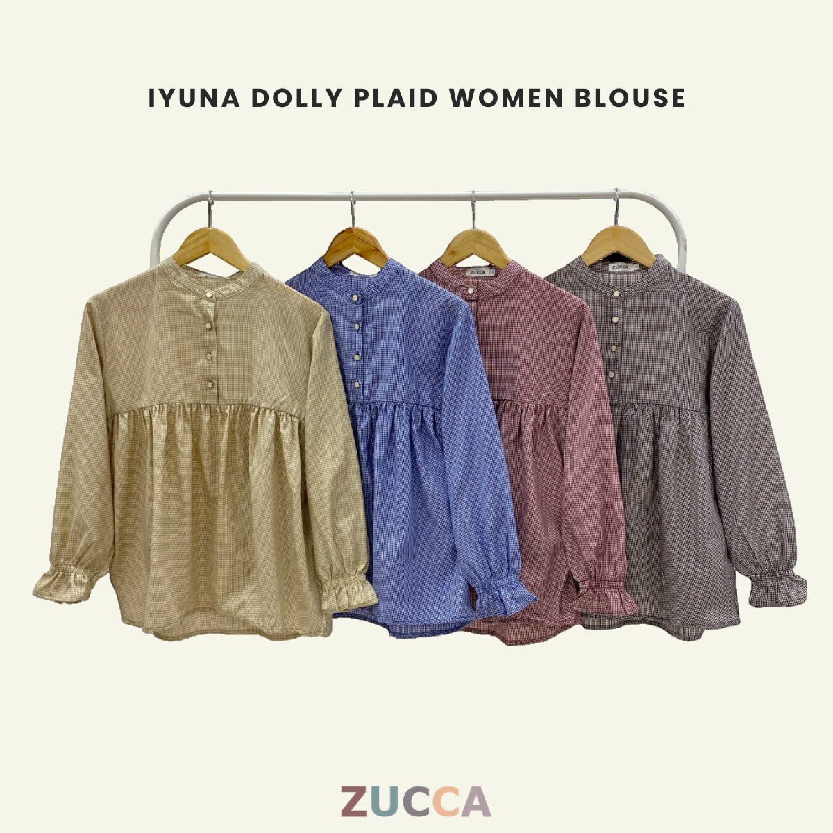 Iyuna Dolly Plaid Women Blouse - PS063