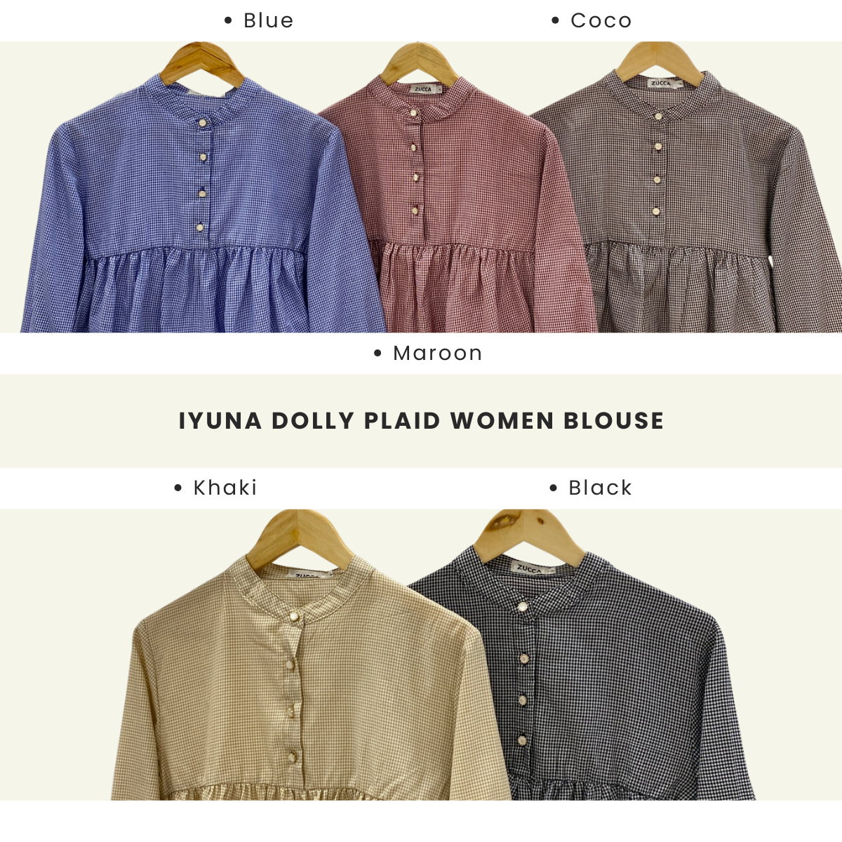 Iyuna Dolly Plaid Women Blouse - PS063