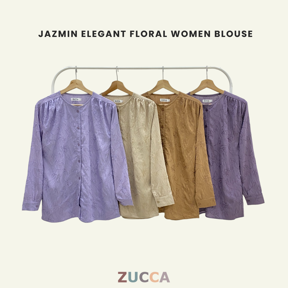 Jazmin Elegant Floral Embroidery Women Blouse - PS065