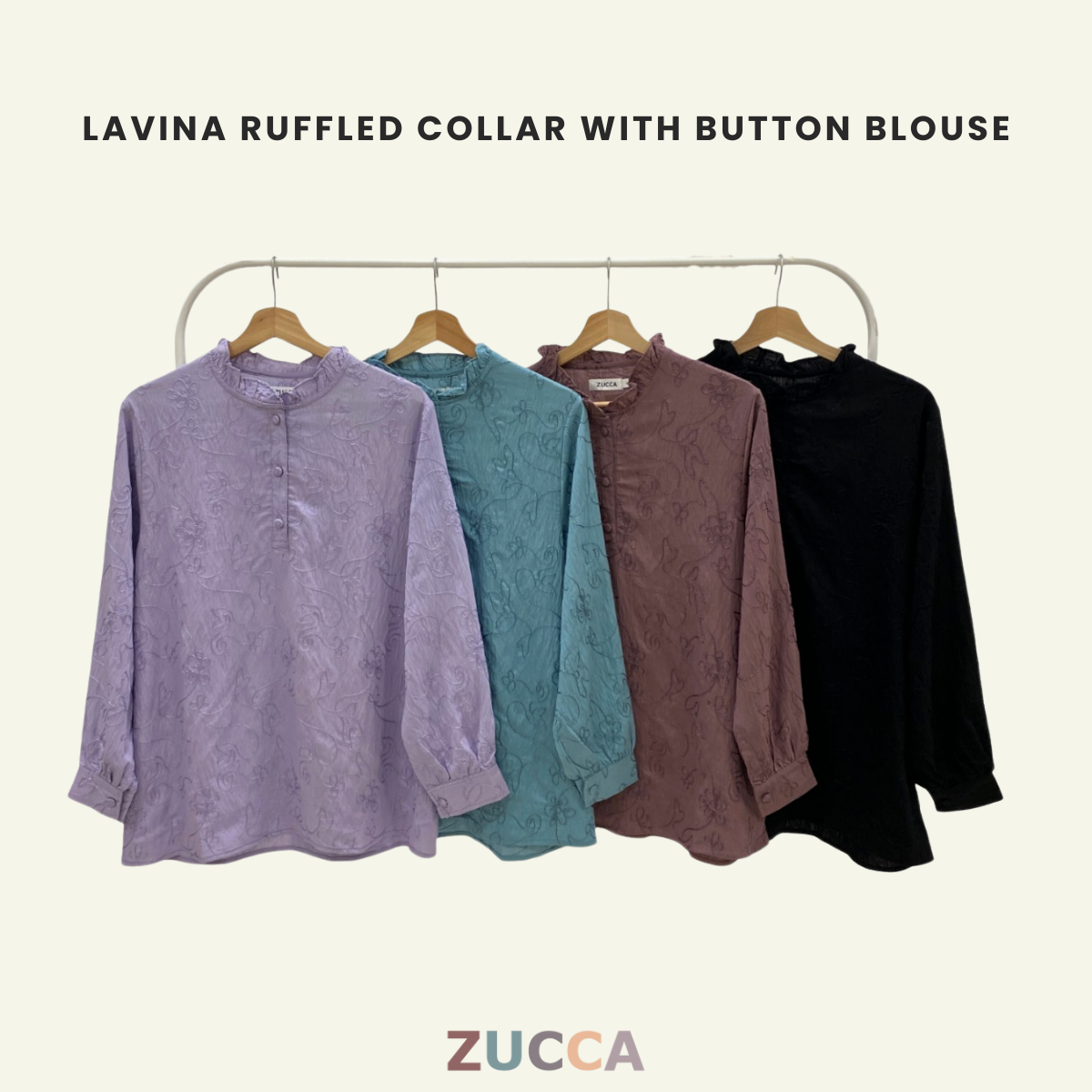 Lavina Ruffled Collar With Button Blouse - PS066