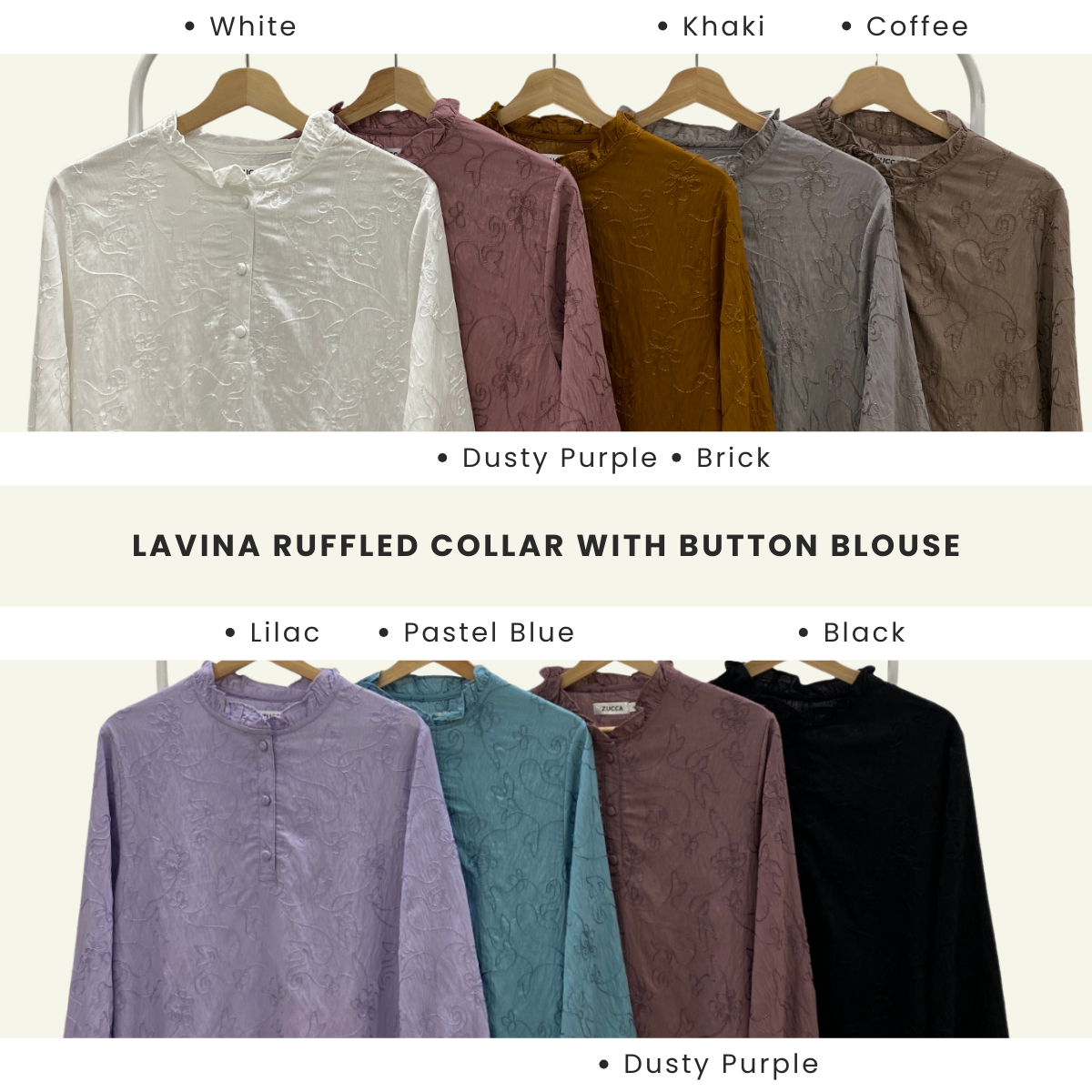 Lavina Ruffled Collar With Button Blouse - PS066