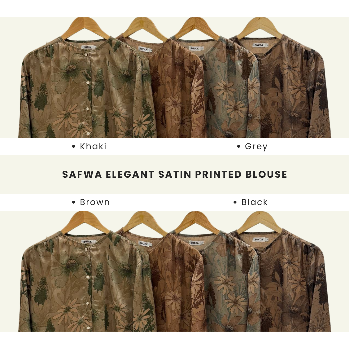 Safwa Elegant Satin Printed Blouse - PS068