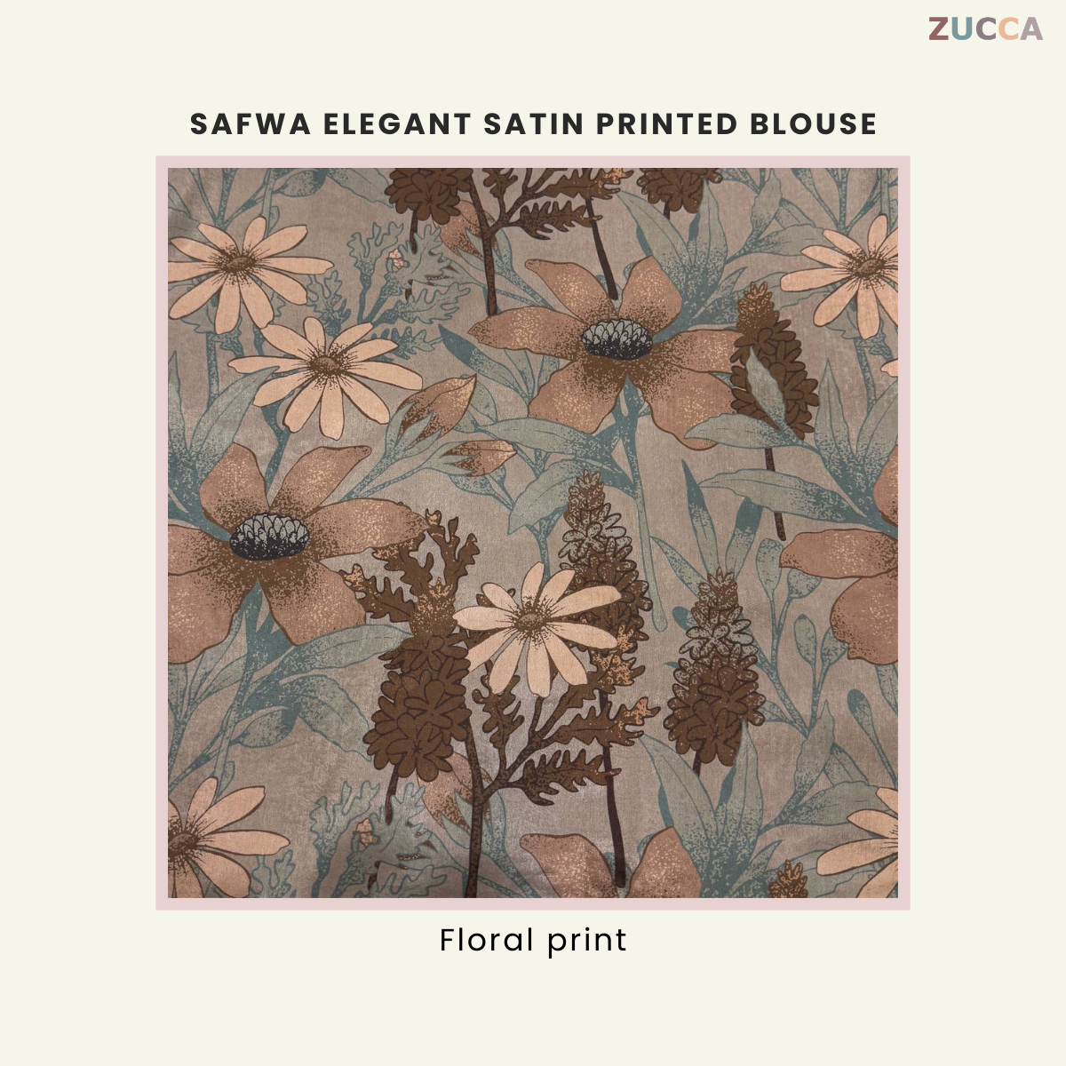 Safwa Elegant Satin Printed Blouse - PS068