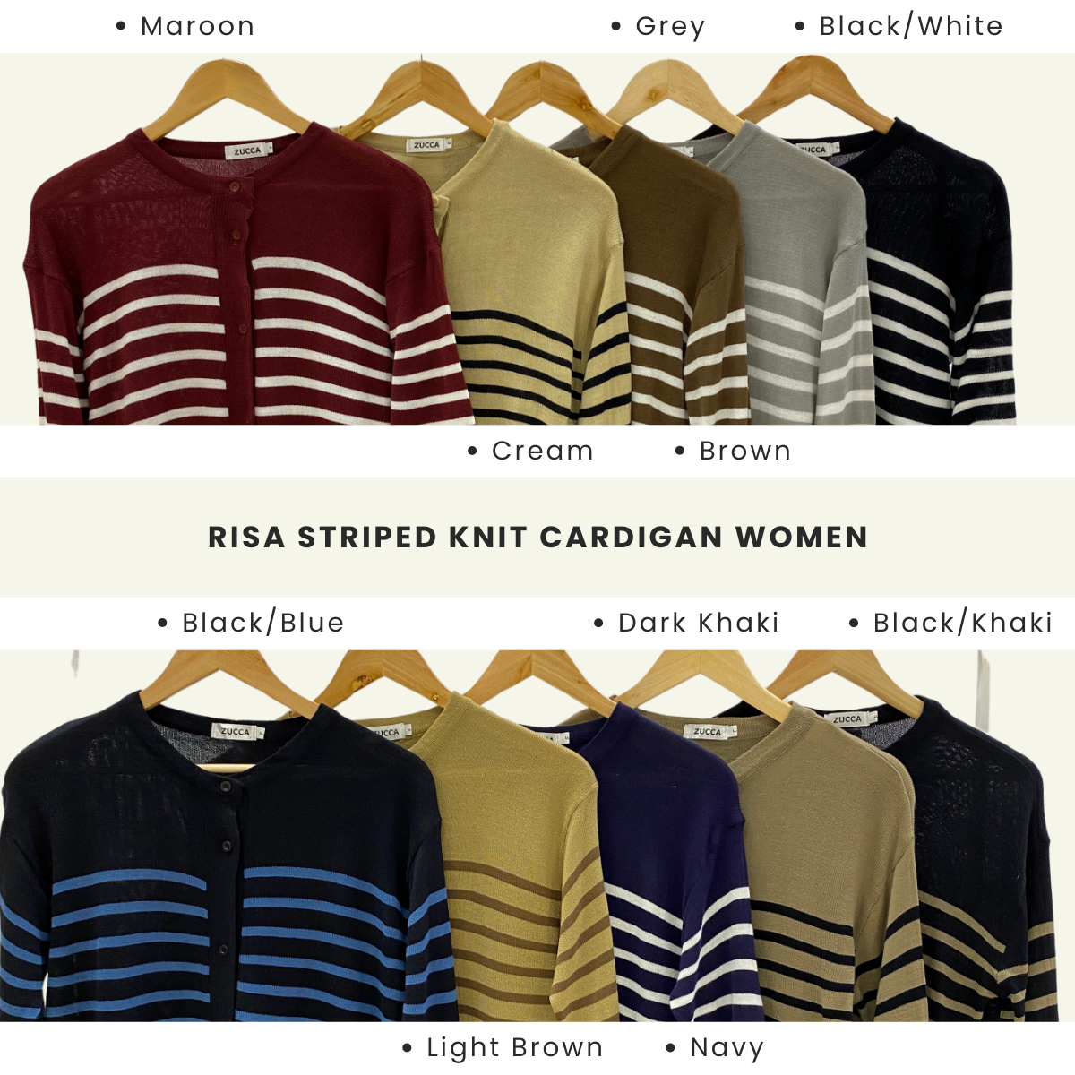 Risa Striped Knit Cardigan Women Sweater - PS072