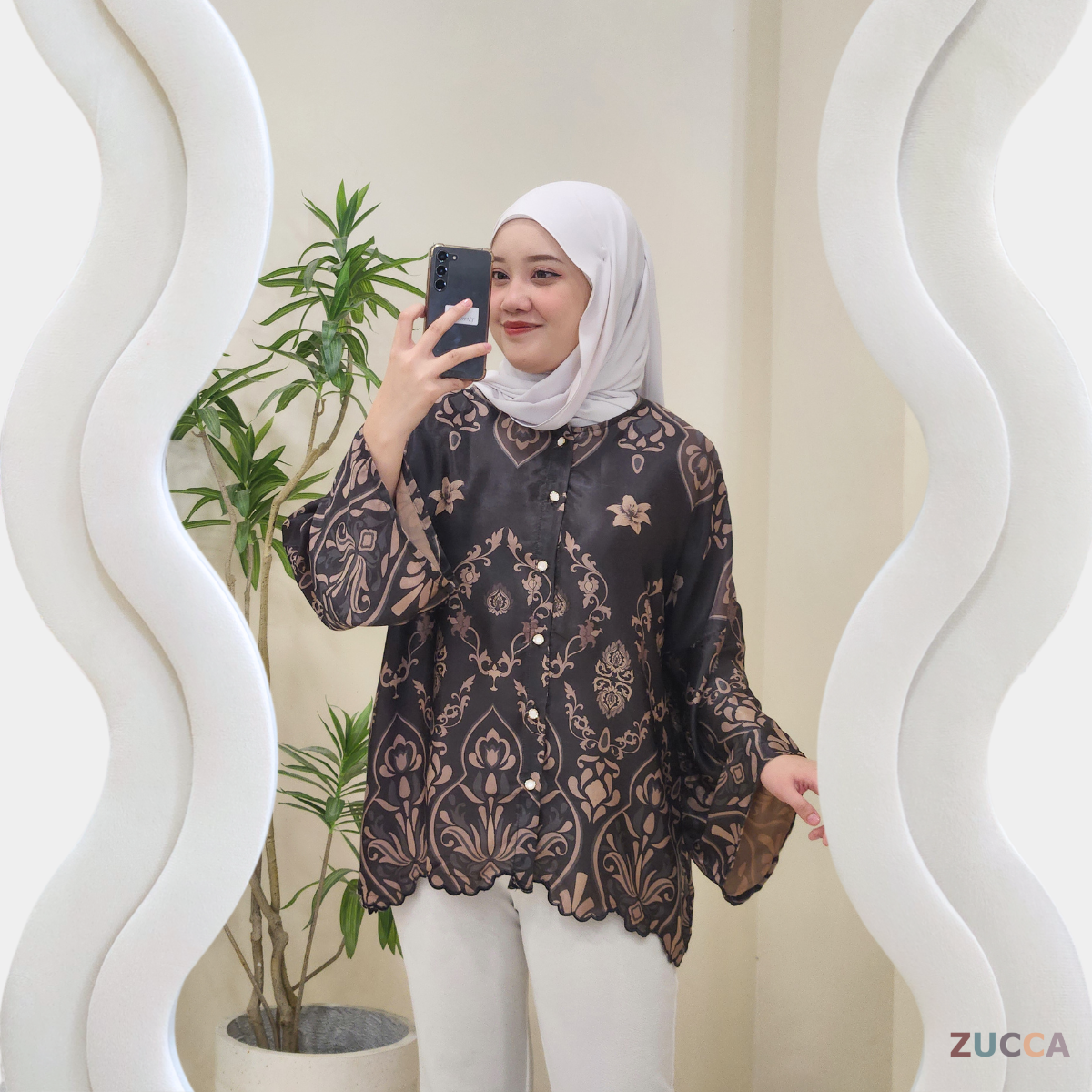 Adibah Printed Women Blouse - PS051