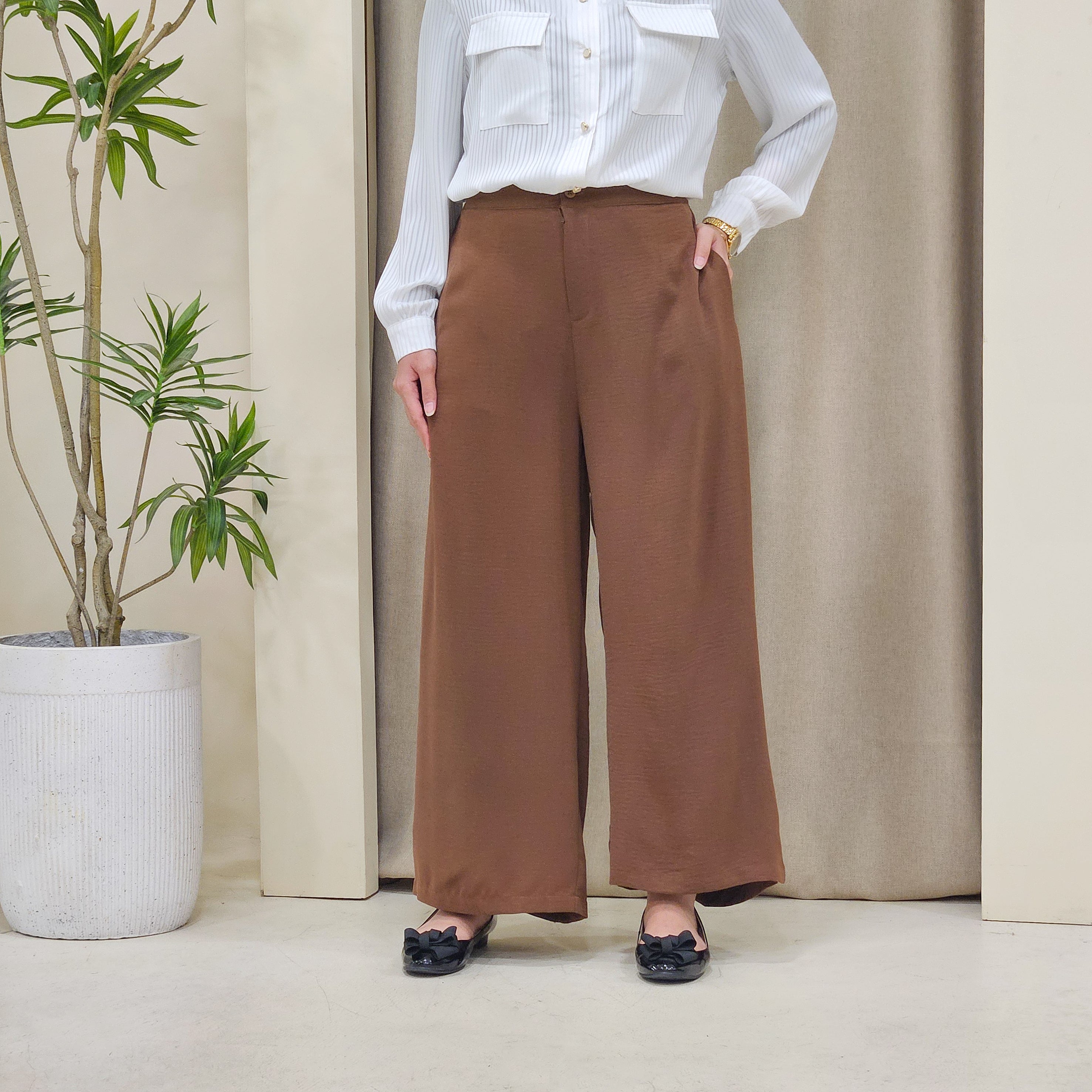 Danica Elegant High-waisted Palazzo Pants - PS079