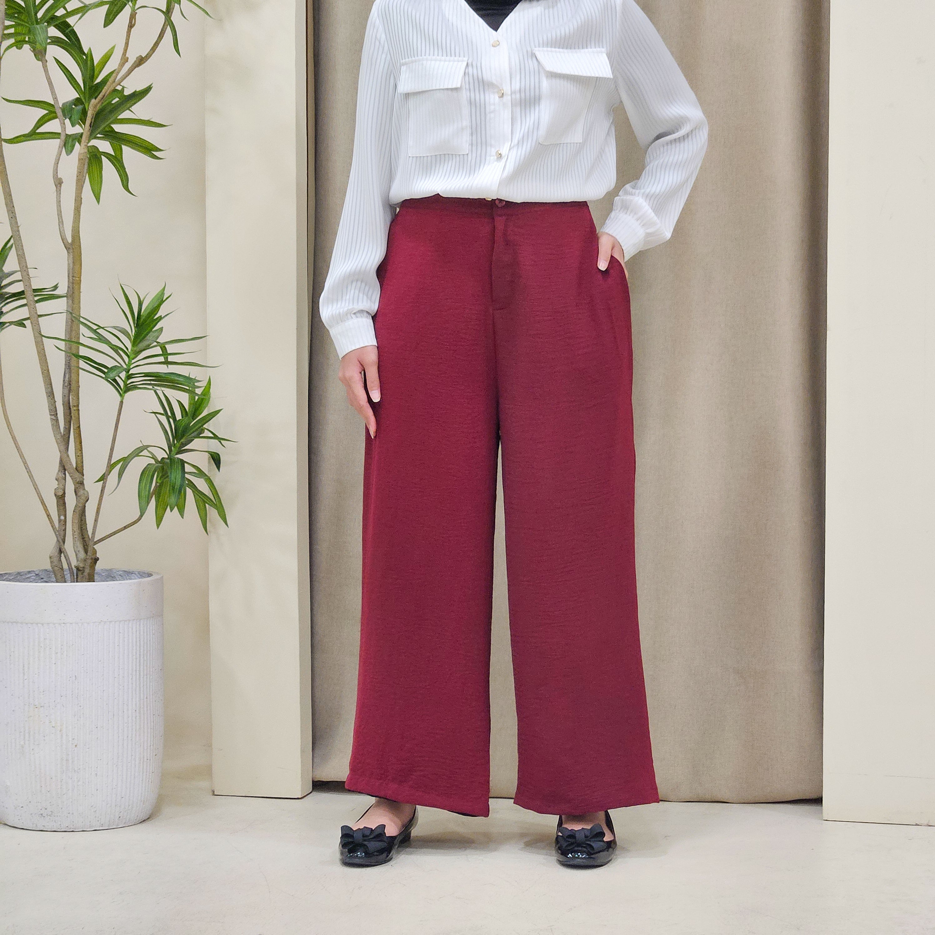 Danica Elegant High-waisted Palazzo Pants - PS079