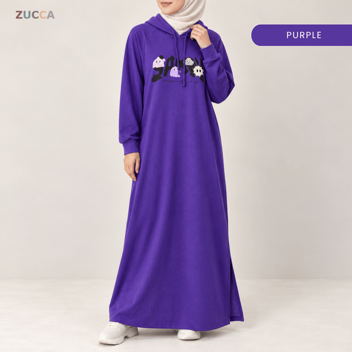 ZUCCA INARA EMBROIDERED MAXI DRESS HOODIE - MA258
