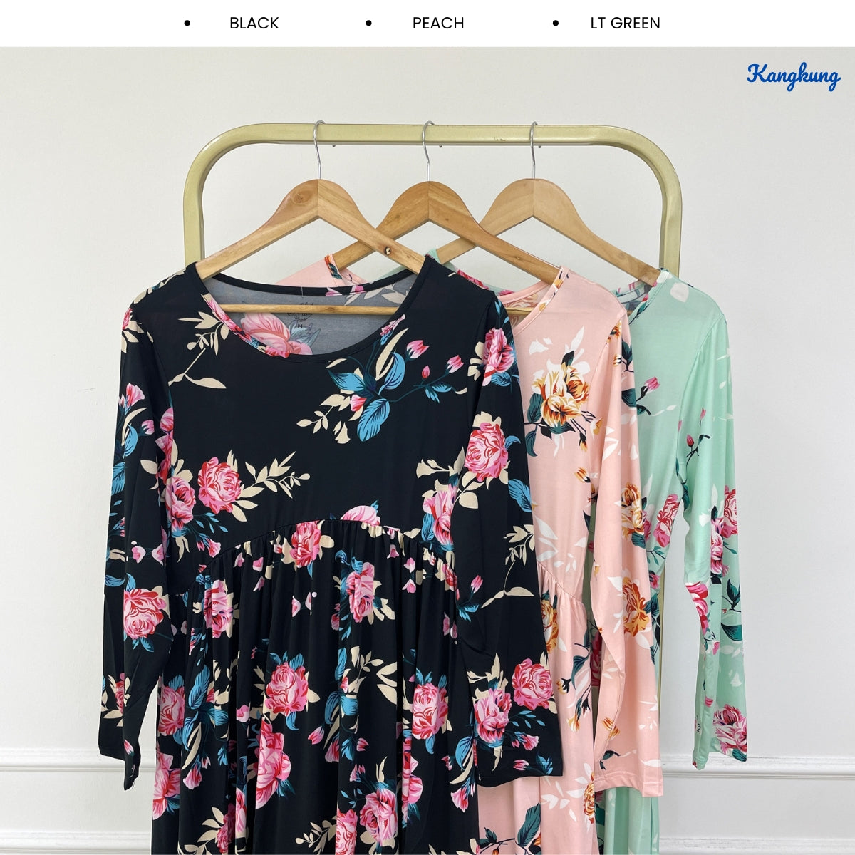 KANGKUNG FATIYA FLOWY FLORAL LONG DRESS - Q001