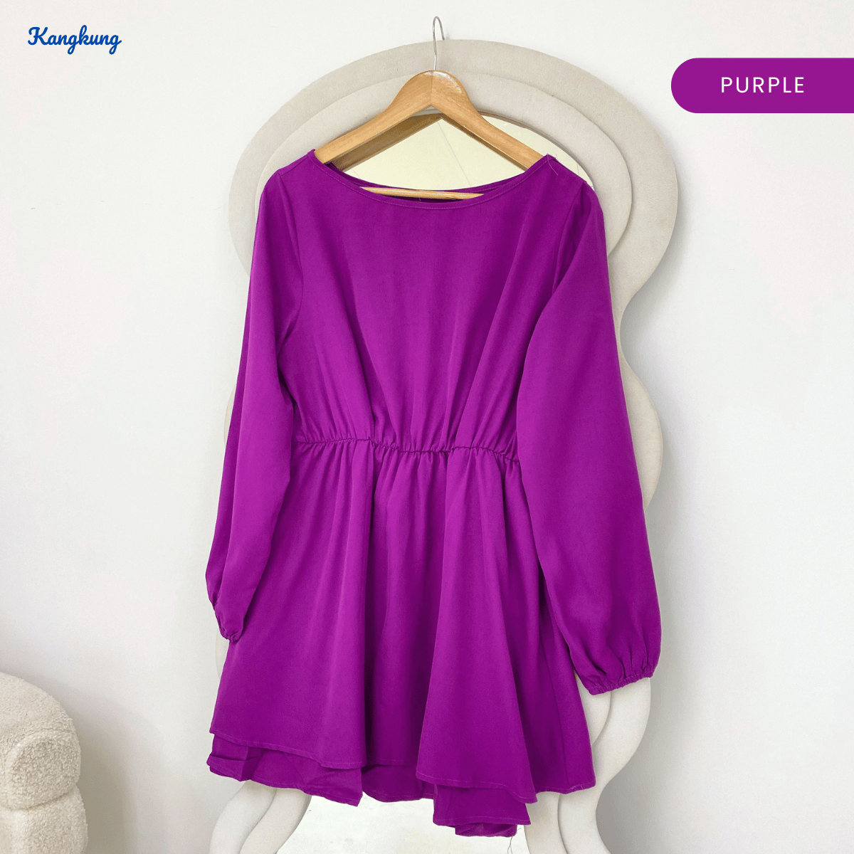KANGKUNG MARTHA ELASTIC WAIST FLARED TUNIC-Q002